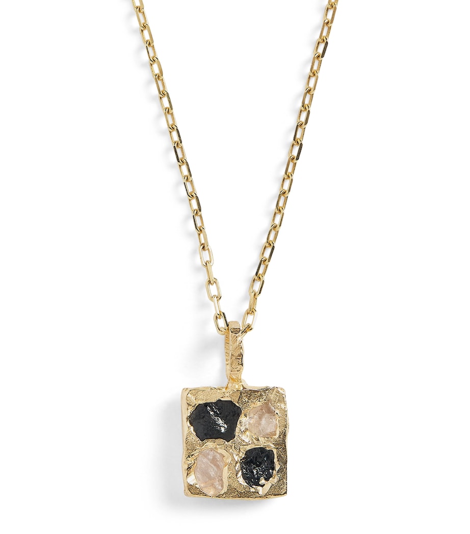 THE OUZE Yellow Gold and Sapphire Scatter Necklace Gold Image 1