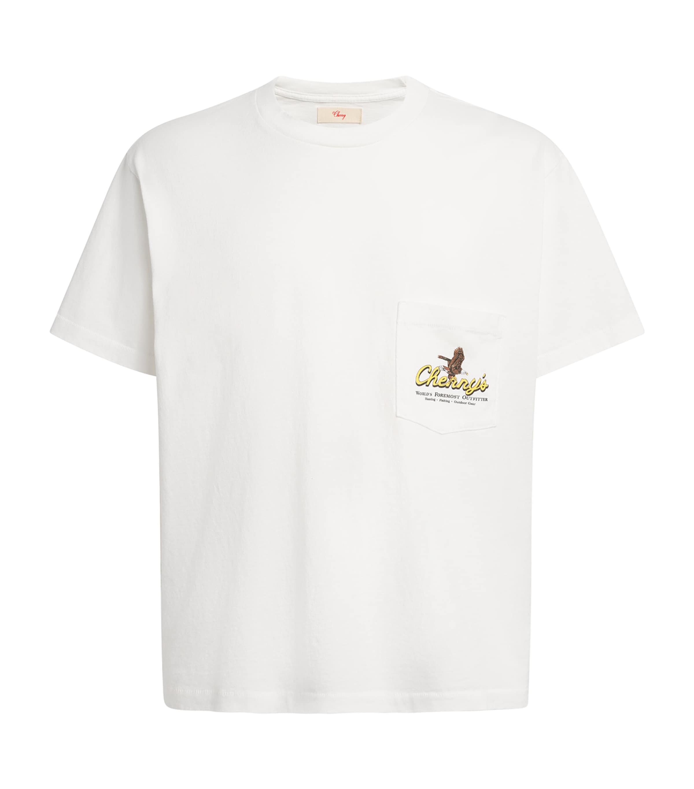 Cherry Los Angeles Mens Cotton Graphic Pocket T-Shirt Vintage White Image 1