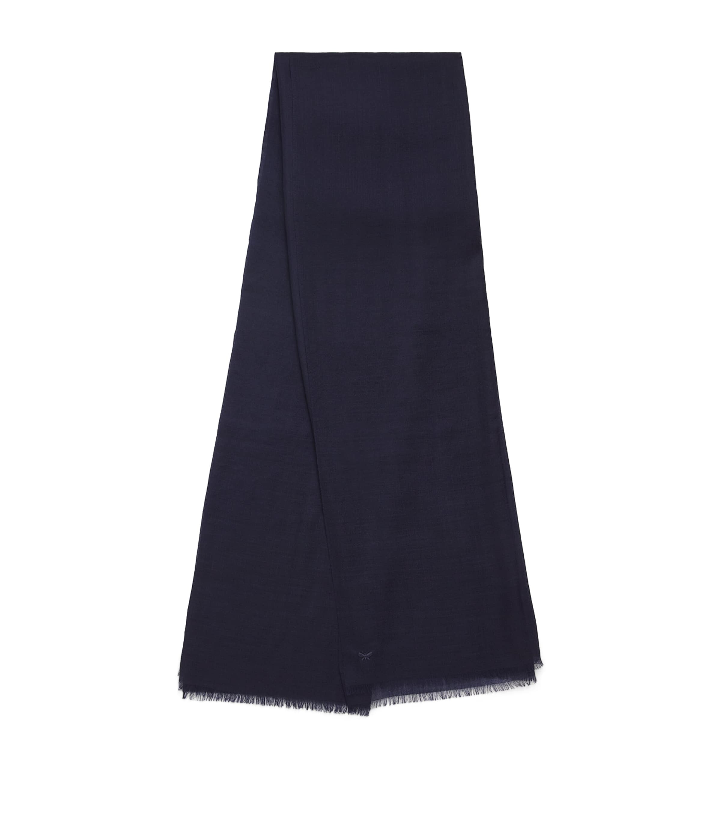 Shop Weekend Max Mara Cashmere Fringed Stole Scarf In Blue