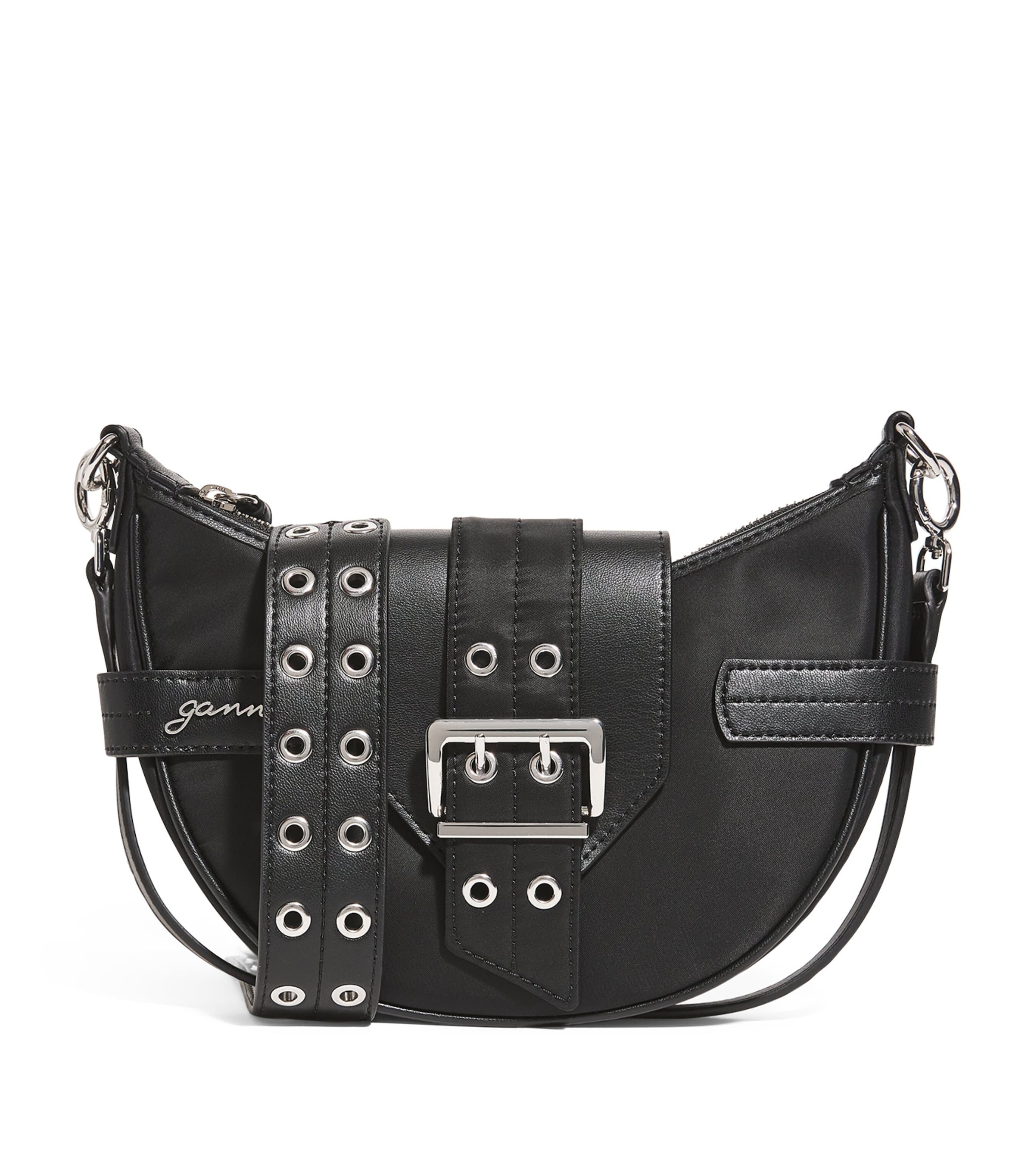 Ganni Small Bucky Cross-body Bag In Black