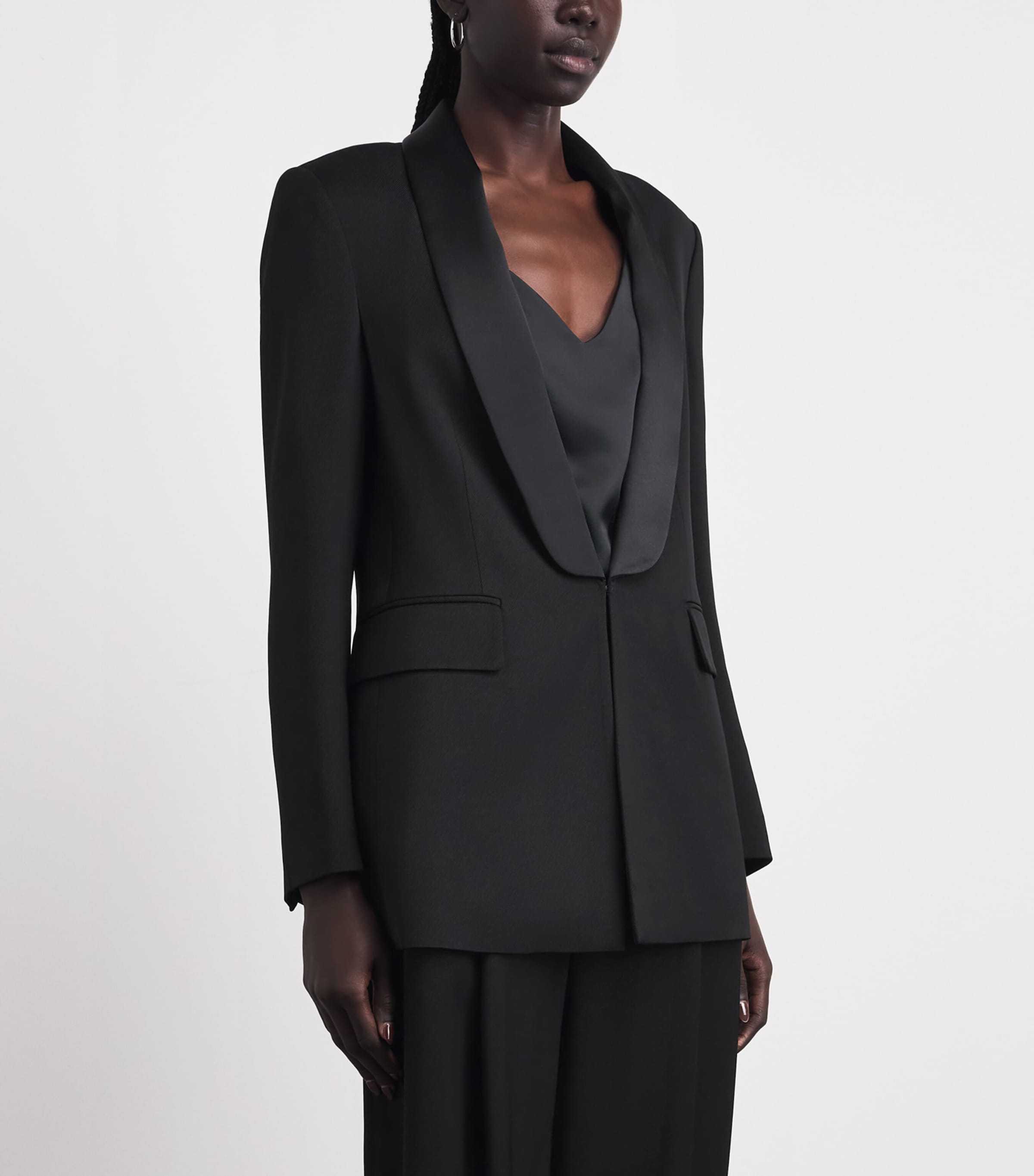 Eleventy Womens Twill Tuxedo Jacket Nero Image 4