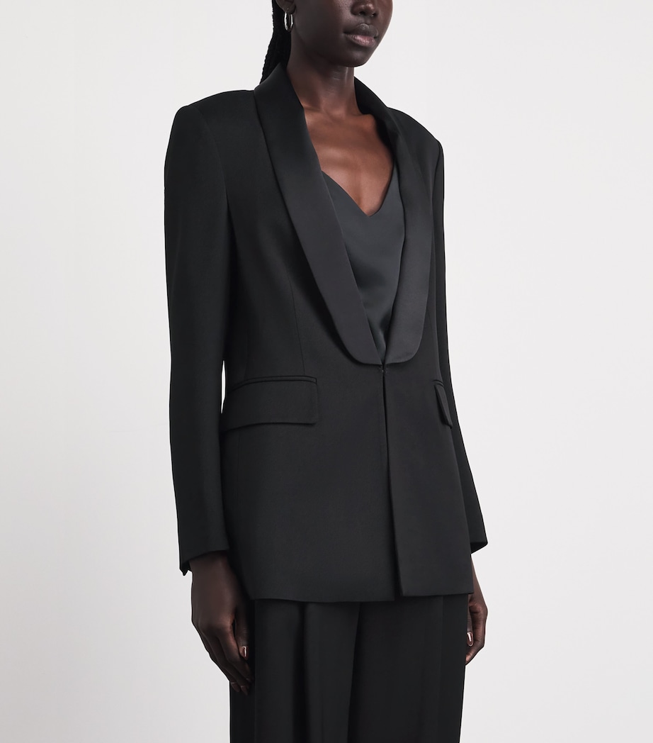 Eleventy Womens Twill Tuxedo Jacket Nero Image 4
