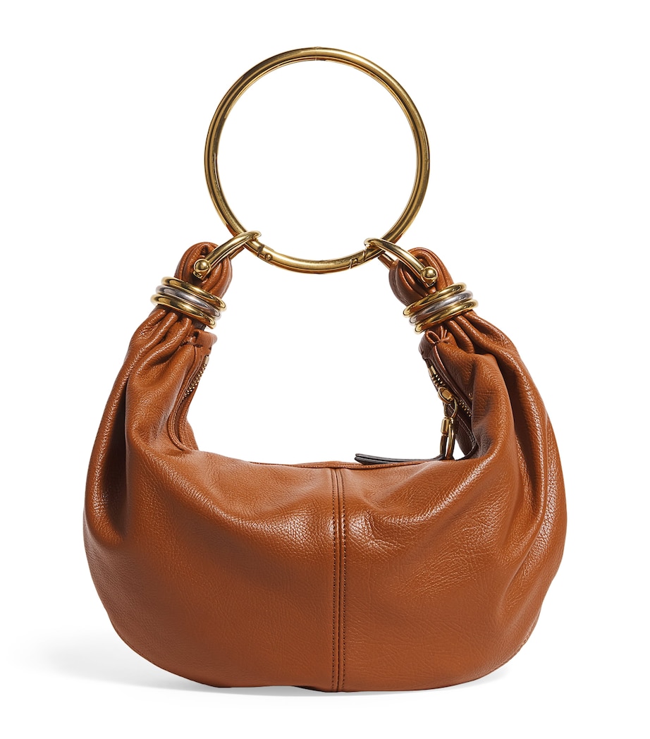 Small Leather Bracelet Hobo Bag CLAY BROWN Image 1