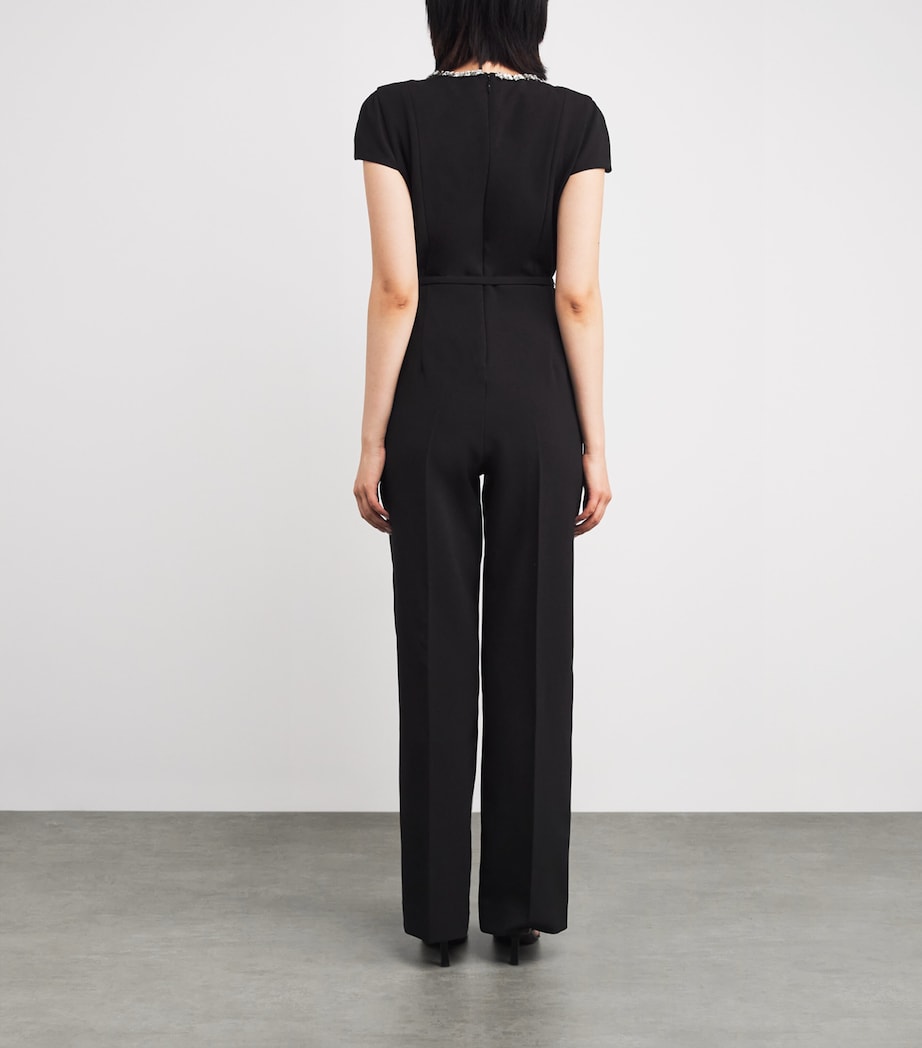Embellished-Neck Jumpsuit BLACK Image 3