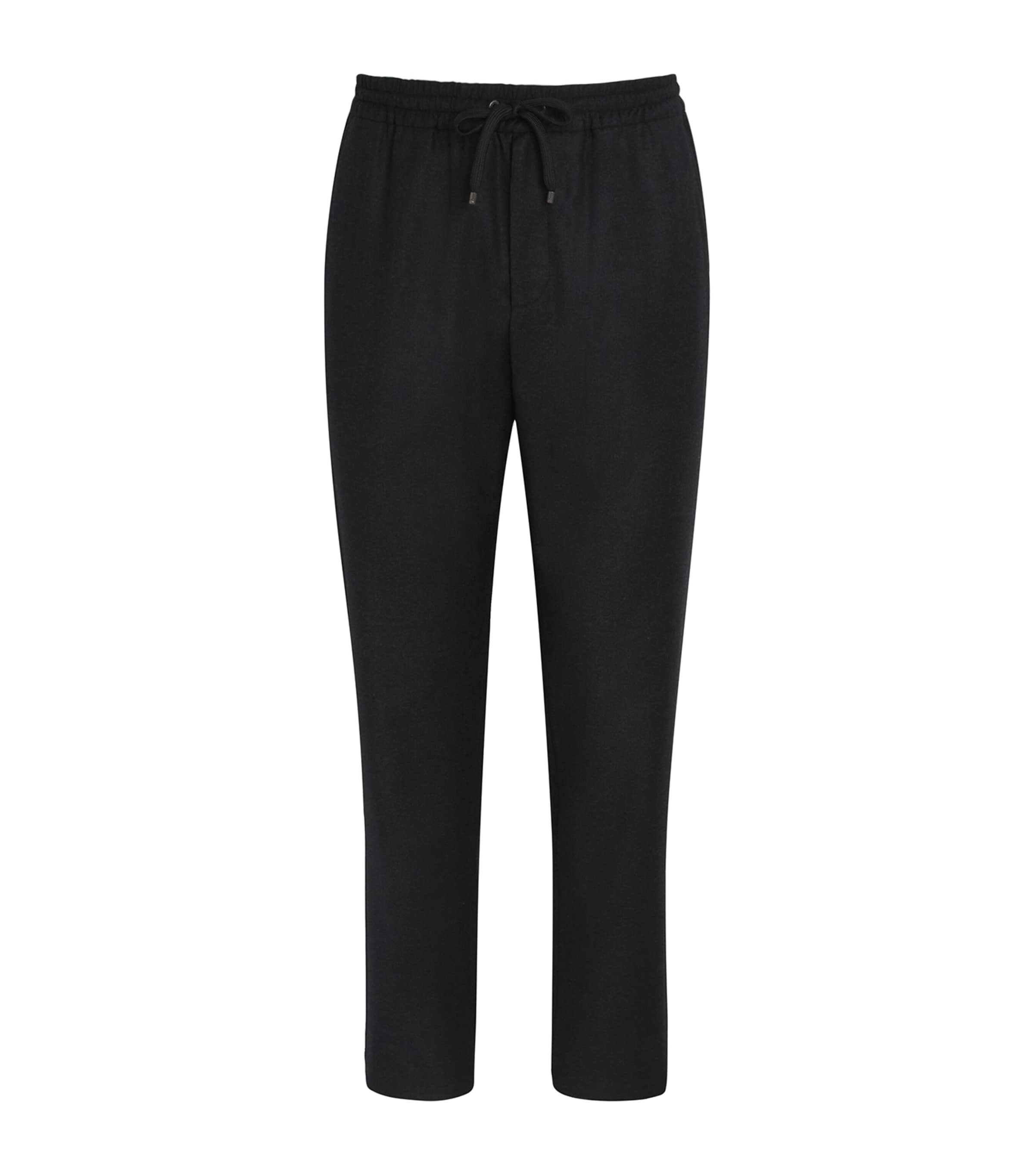 Wool Drawstring Straight Trousers K76 - DARK GREY Image 1