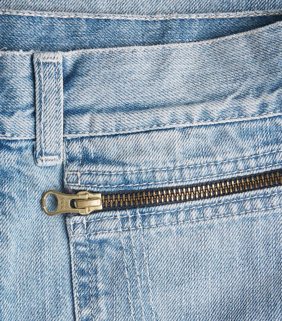 Sandro Paris Womens Zipped-Pocket Wide-Leg Jeans Blue Jean Image 6