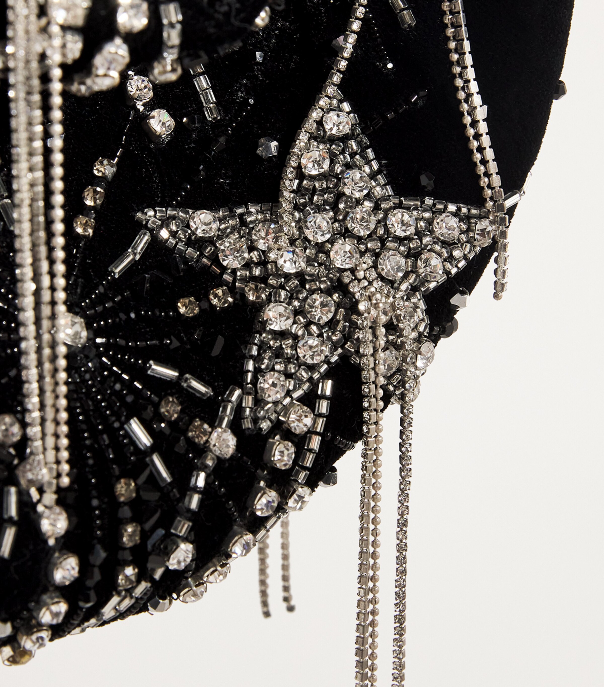 L'Alingi Mini Velvet Jewelled Clutch Bag Midnight Image 4