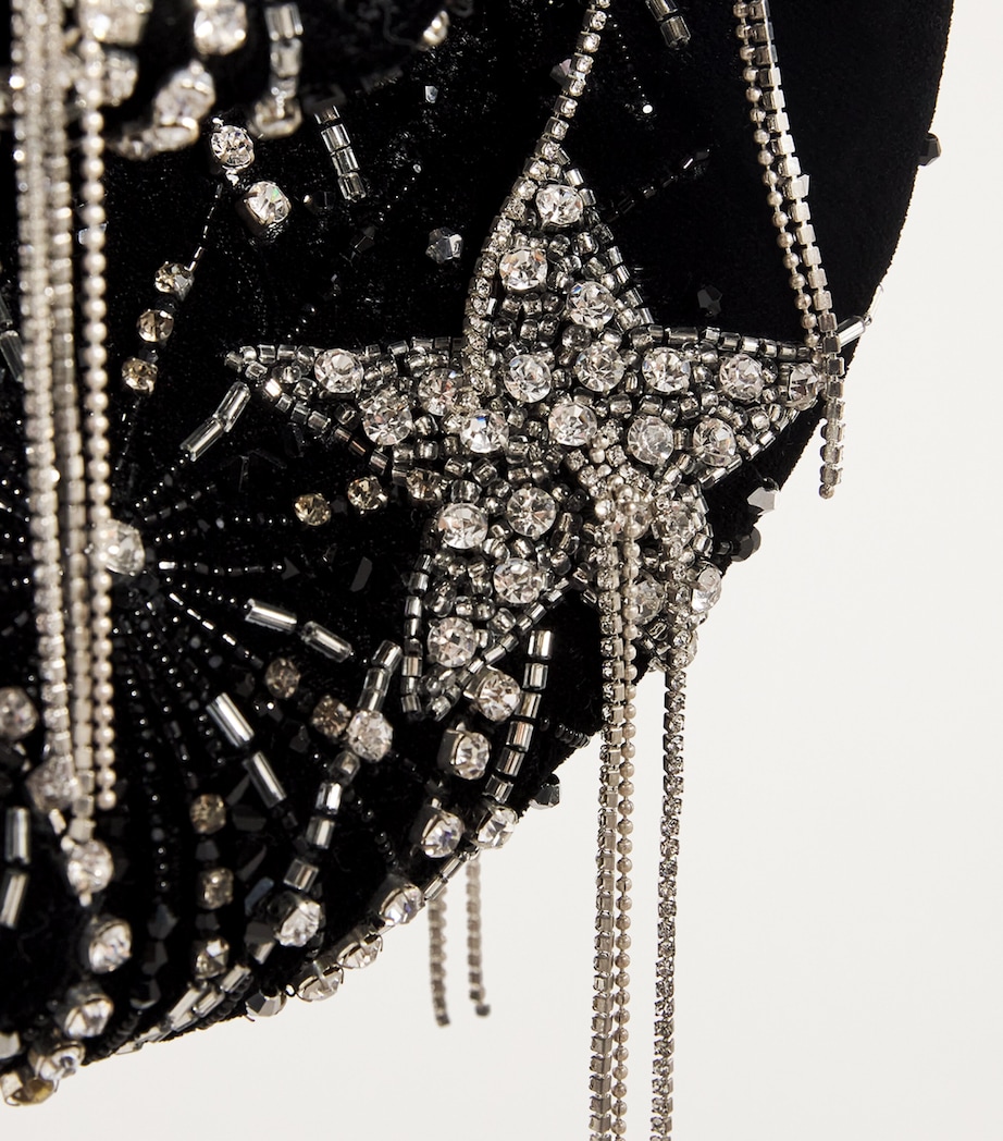 L'Alingi Mini Velvet Jewelled Clutch Bag Midnight Image 4