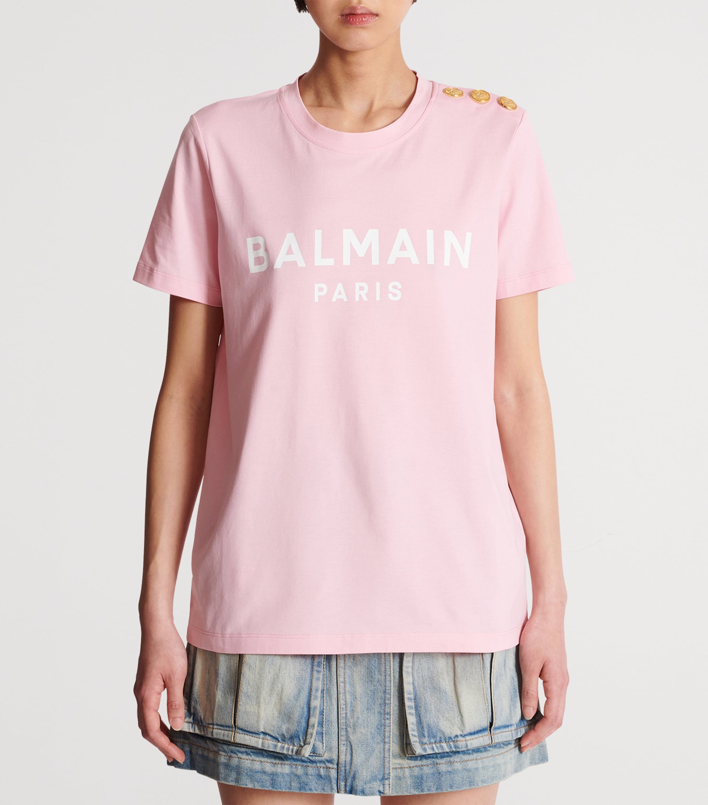 Cotton Logo T-Shirt OHV ROSE/BLANC Image 2