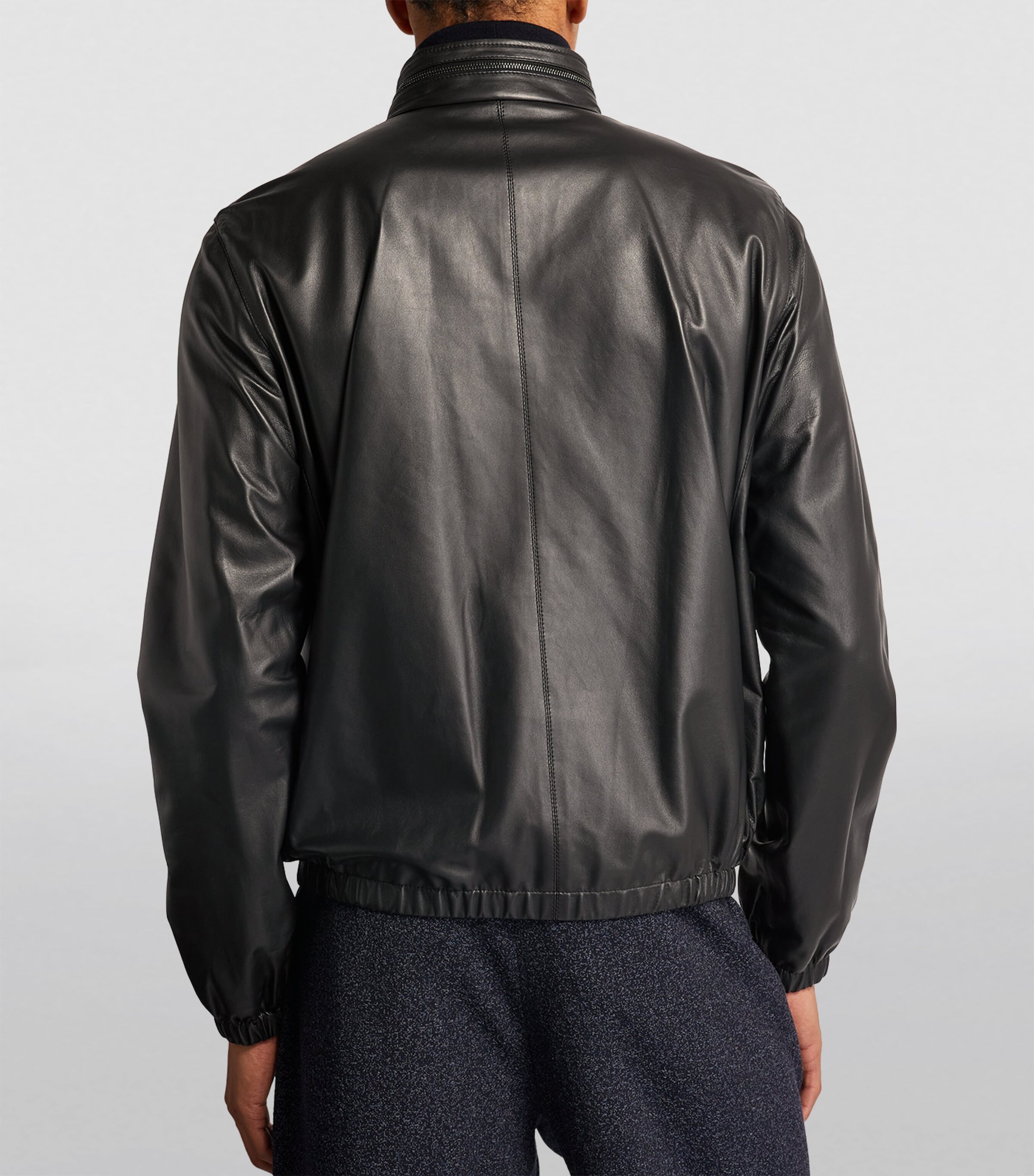 GIORGIO ARMANI イタリア製 lamb leather Giorgio Armani Black Leather Jacket | Harrods UK