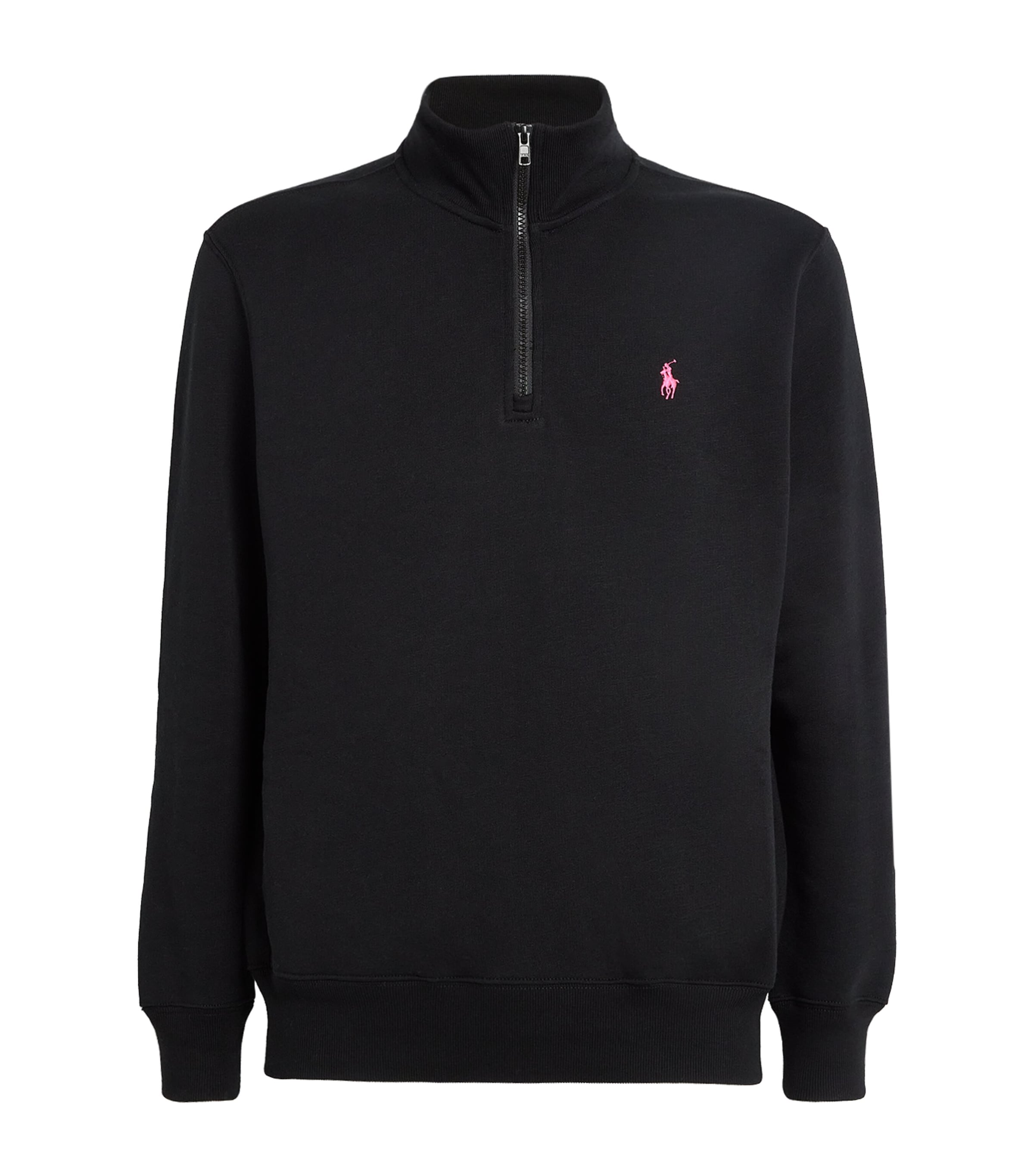 Polo Ralph Lauren Cotton Quarter-zip Sweatshirt In Black