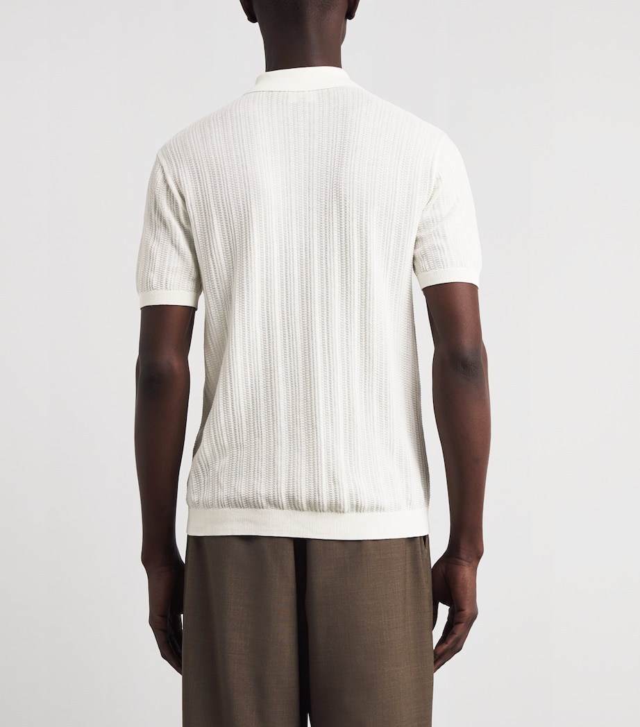 Emporio Armani Mens Cotton Quarter-Zip Polo T-Shirt Image 5