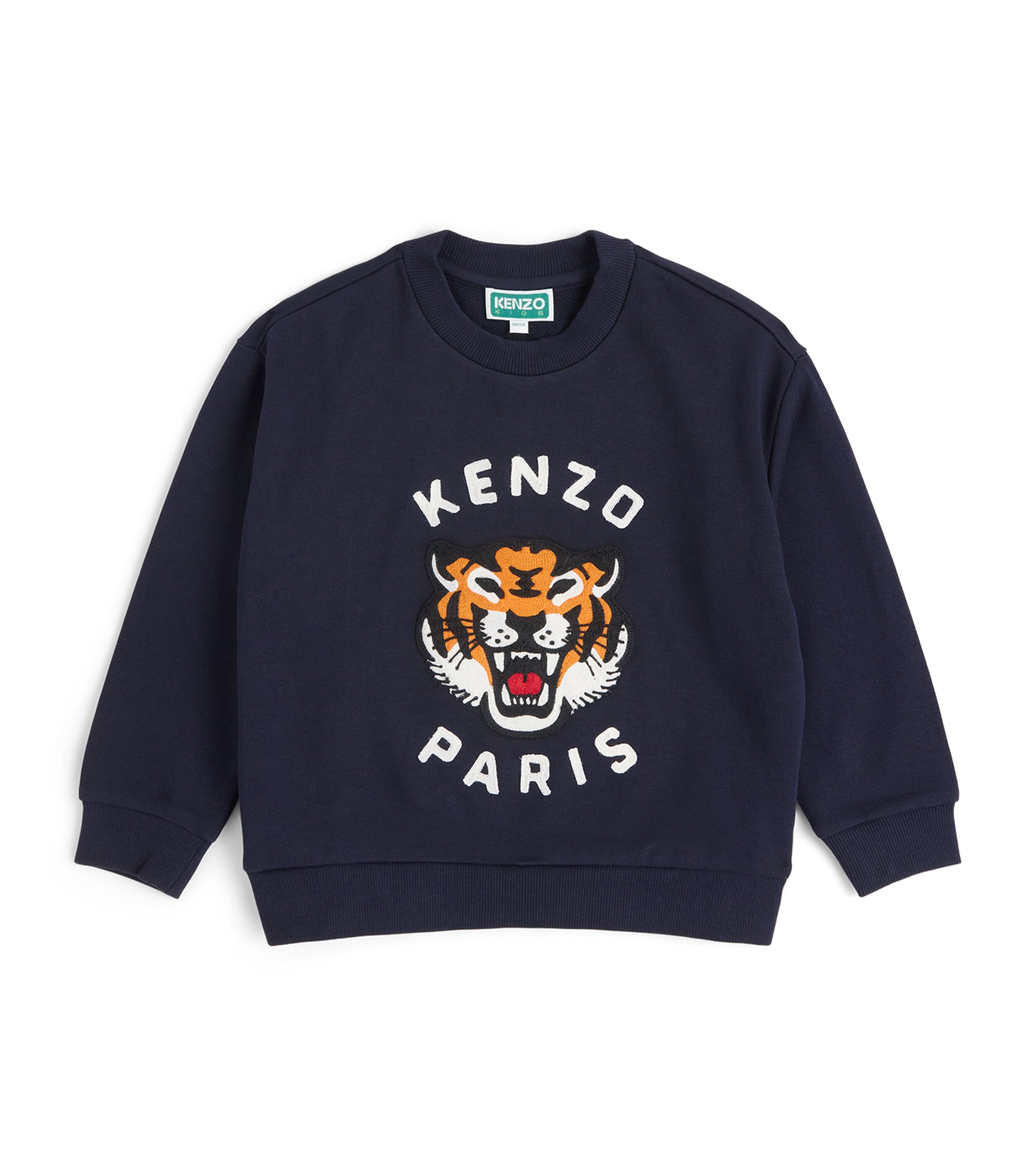 Kenzo Kids Cotton Tiger Sweatshirt (2-14 Years) Navy Image 1