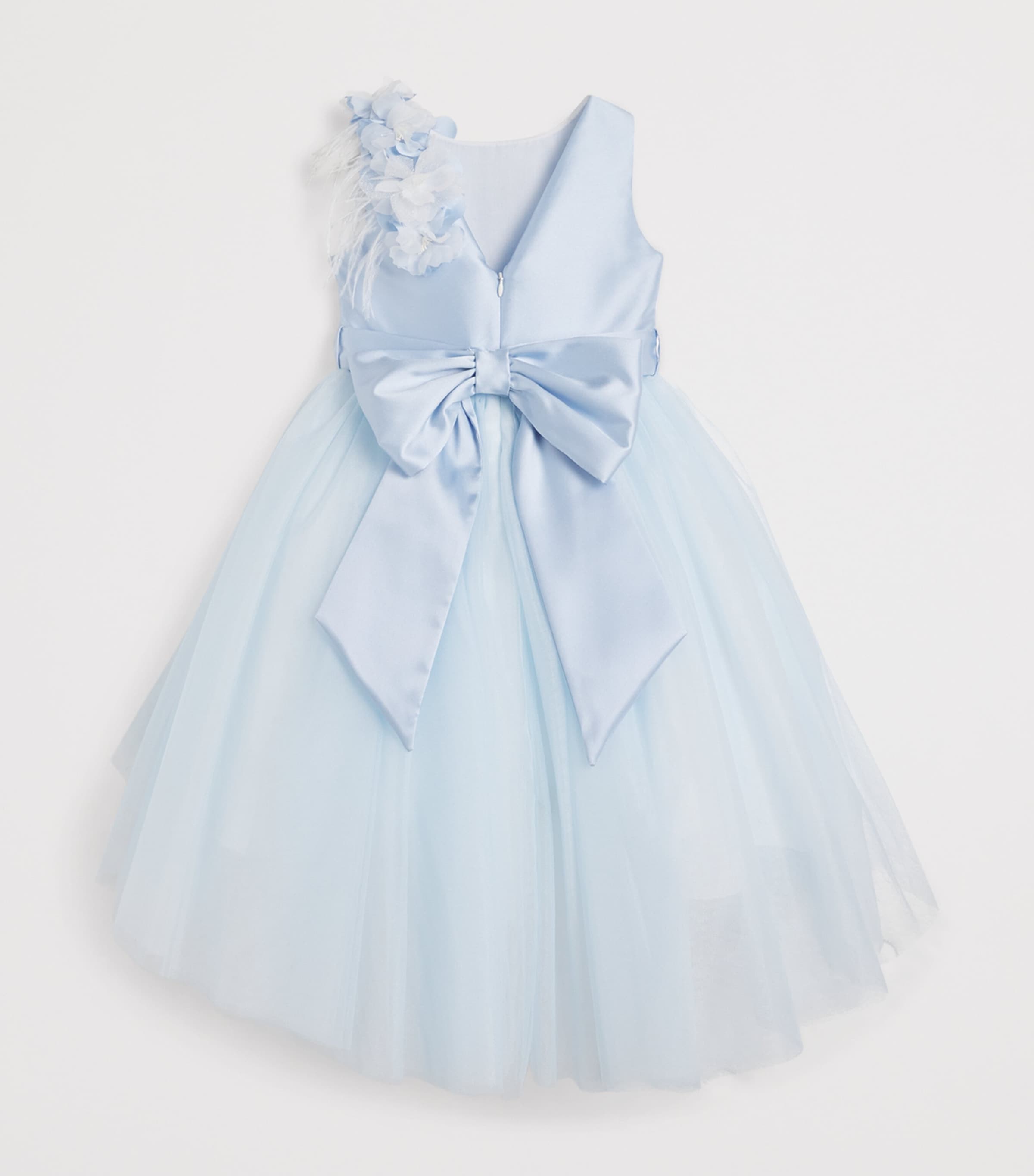 Tulle Floral-Detail Dress (2-14 Years) BLUE Image 2