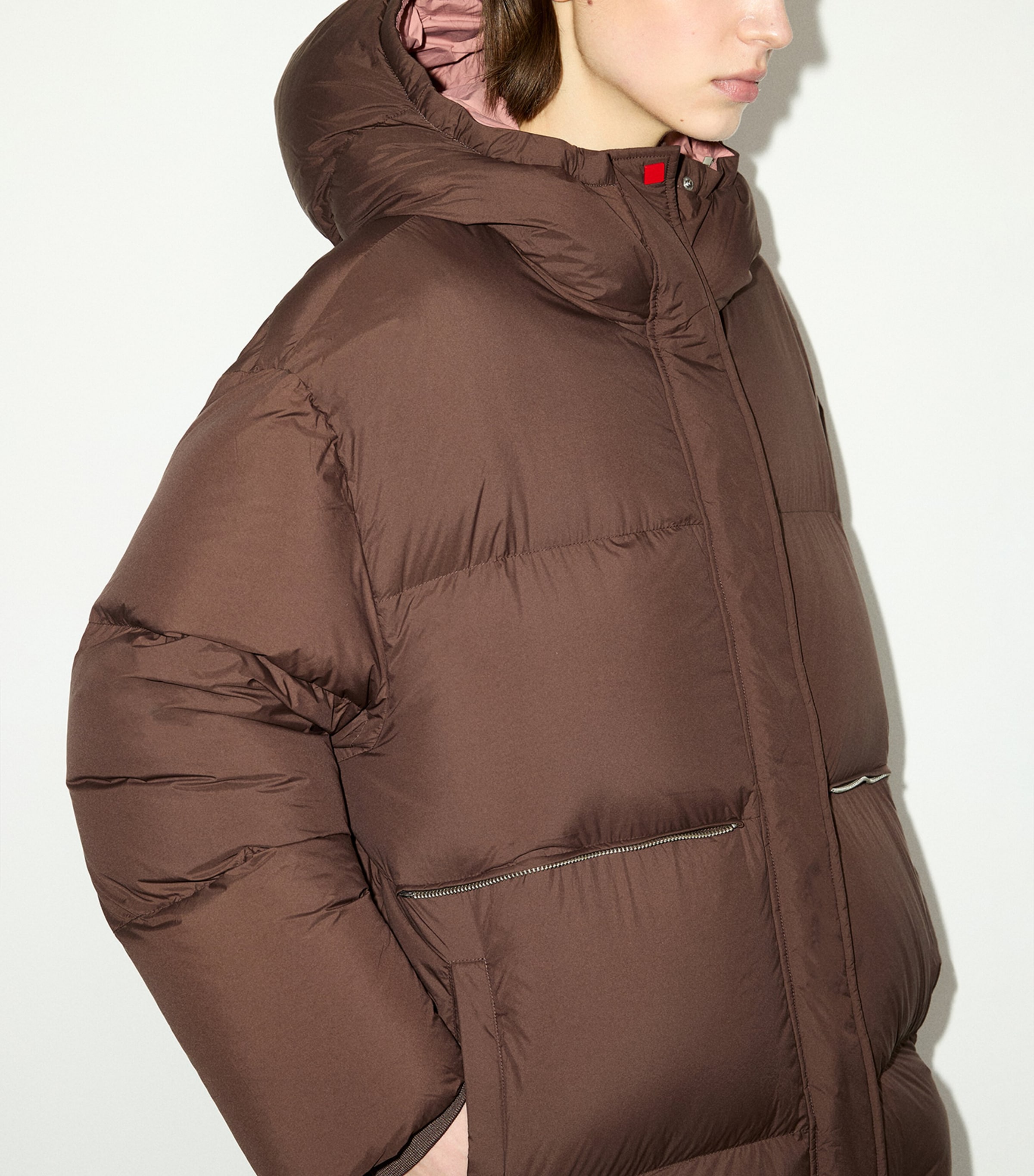 MAX&Co. Womens Hooded Puffer Jacket Dark Brown Image 5
