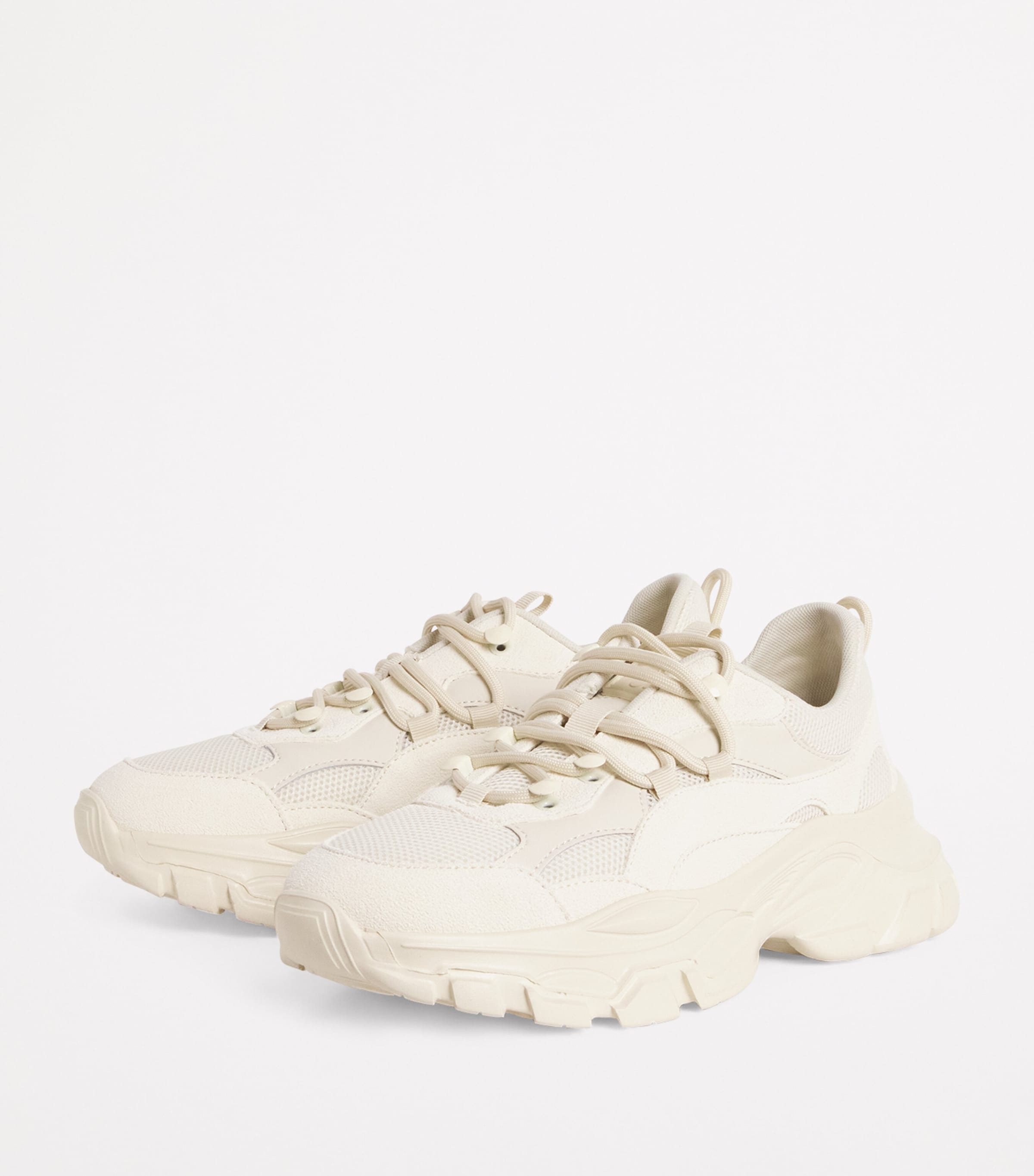 Leather Low-Top Sneakers IVORY Image 3