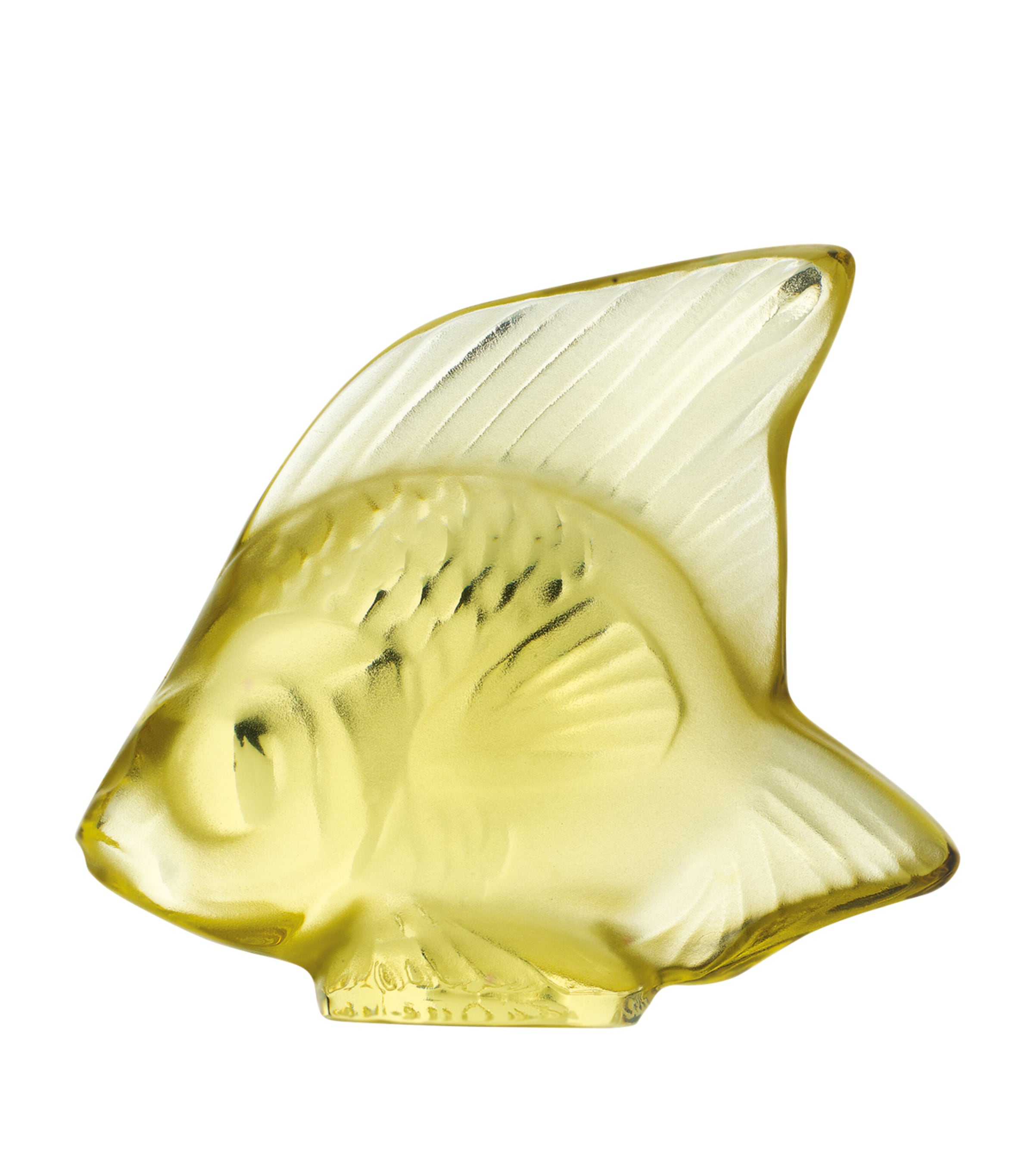 Lalique Crystal Fish Sculpture In Yellow