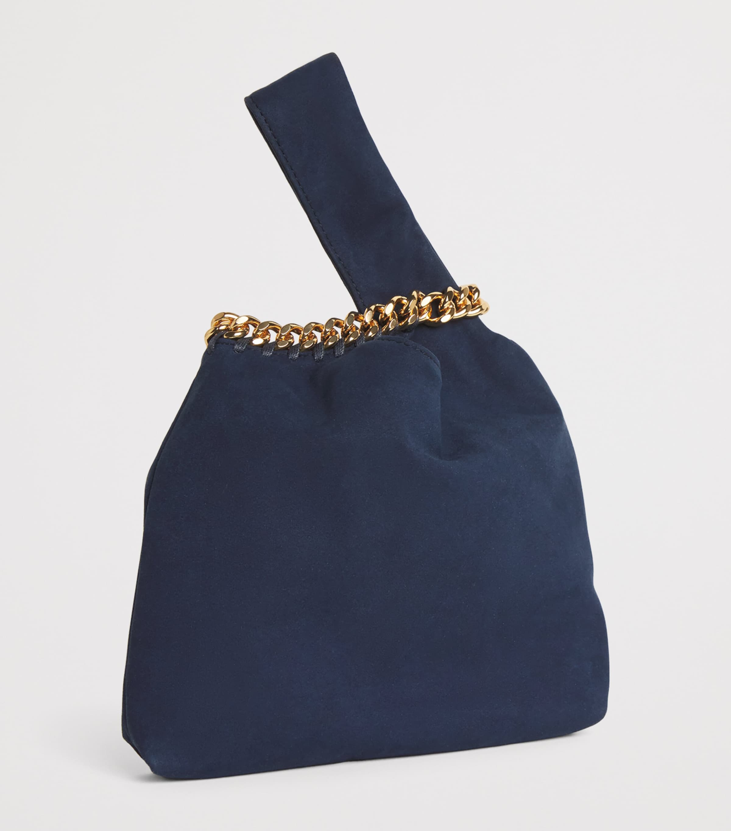 Stella McCartney Faux Suede Falabella Wristlet Clutch Bag Navy Image 3