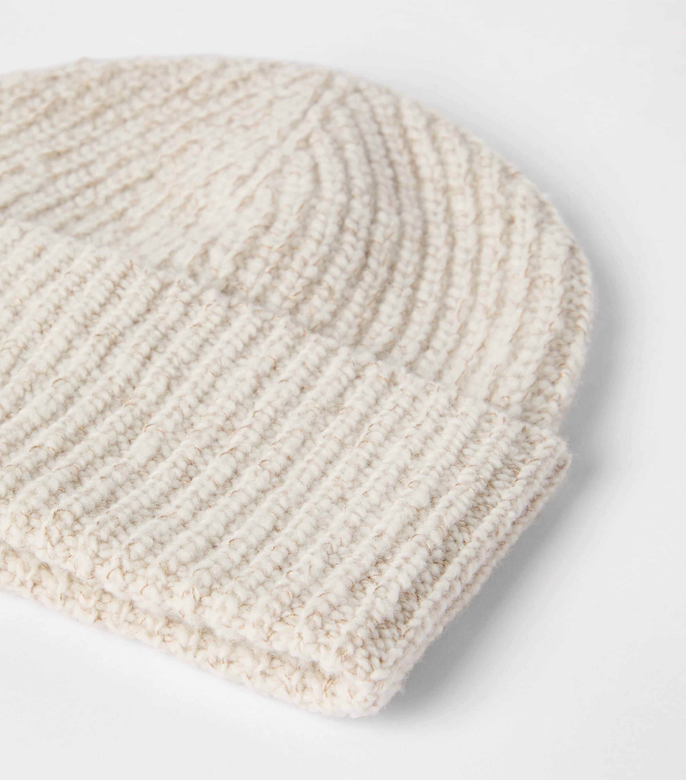 Virgin Wool-Silk-Cashmere Ribbed Beanie C4164 Image 2