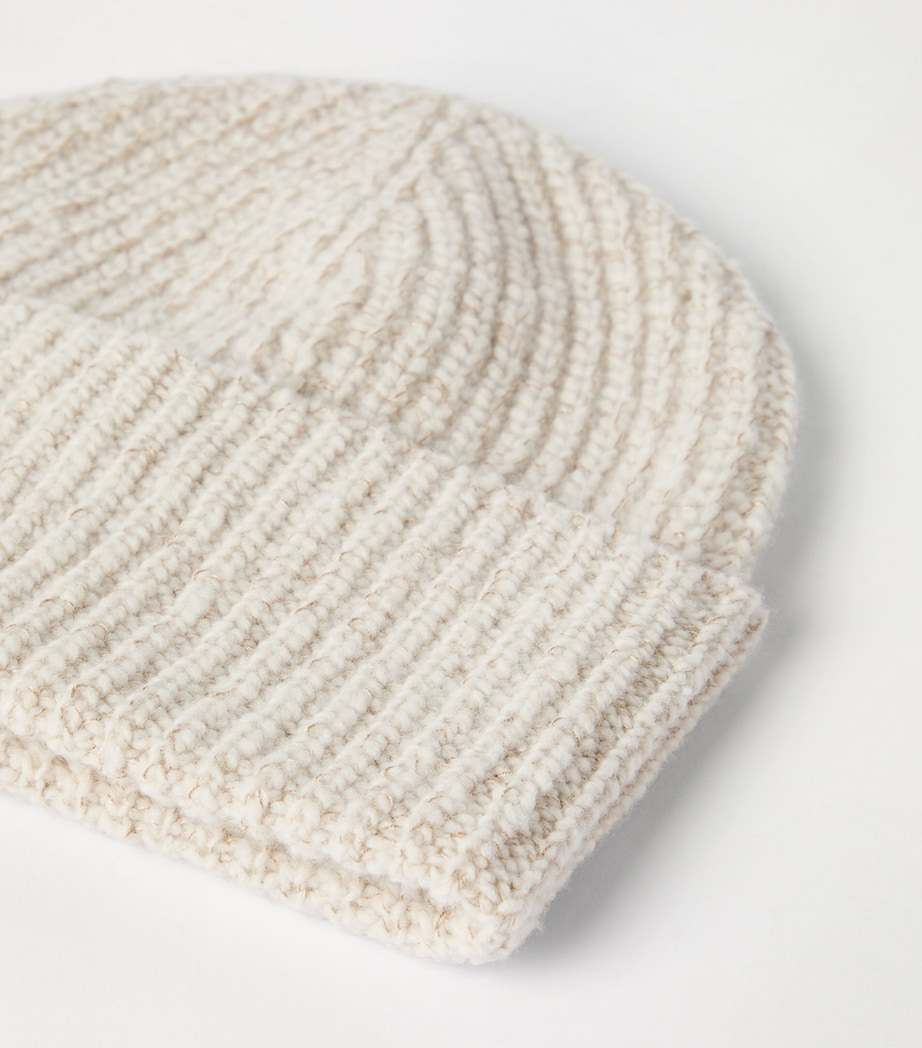 Virgin Wool-Silk-Cashmere Ribbed Beanie C4164 Image 2
