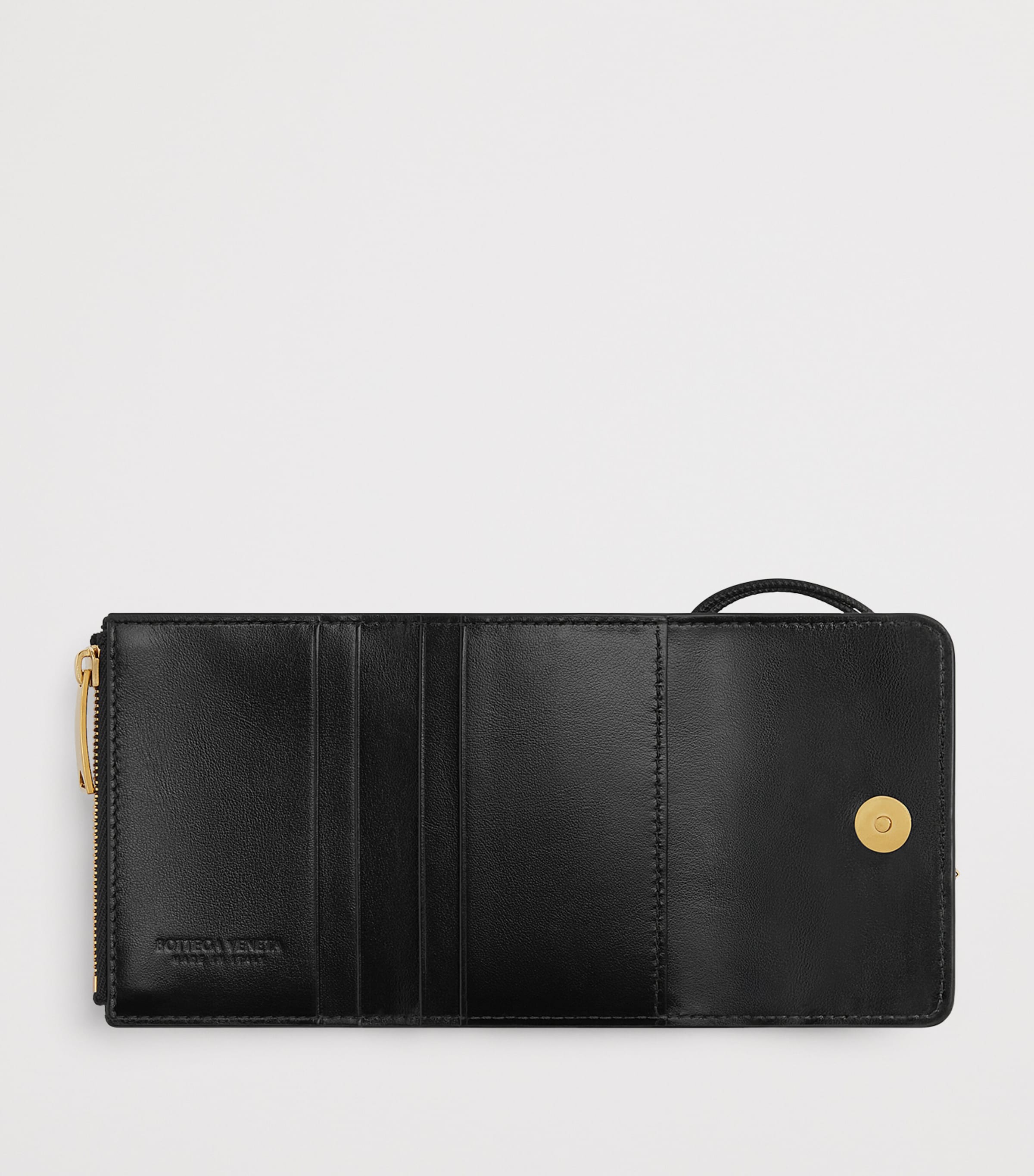 BOTTEGA VENETA◆Andiamoトリフォールド ジップウォレット Bottega Veneta Leather Intrecciato Andiamo Trifold Wallet