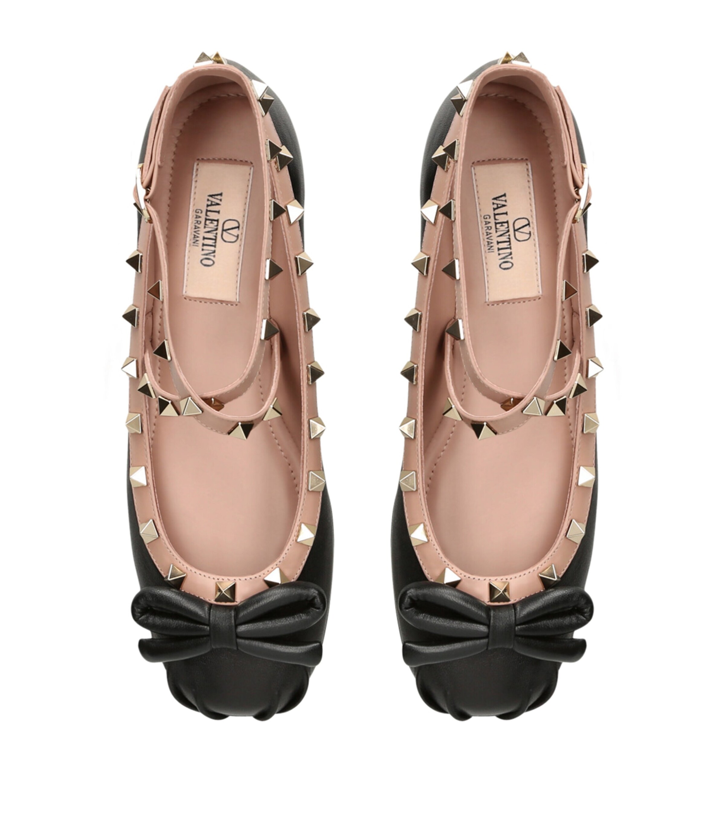 Valentino Garavani Leather Rockstud Ballet Flats Black/comb Image 3