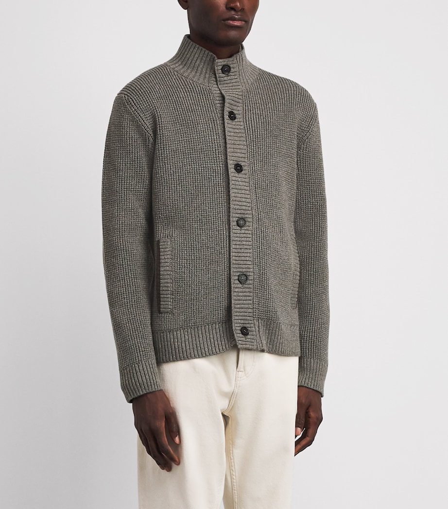 Maurizio Baldassari Mens Virgin Wool Brenta Cardigan Lunar Rock Grey Image 4