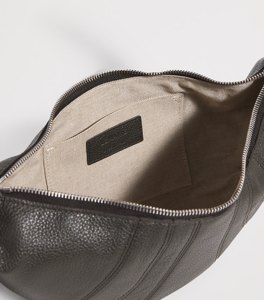 Small Pebbled Leather Croissant Bag GR132 MARECAGE Image 4