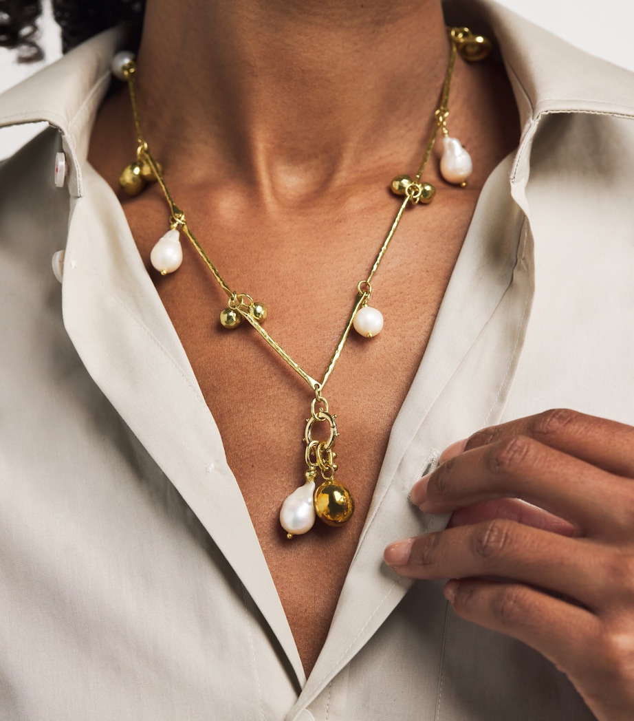 Multi Charm Alora Necklace PEARL MULTI Image 2