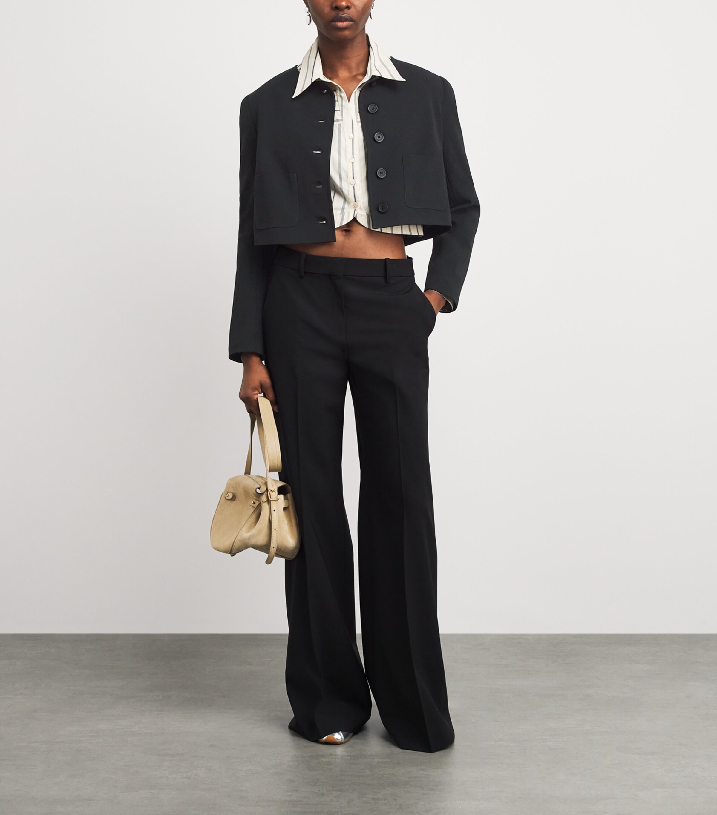 Claudie Pierlot Womens Round-Neck Jacket Black Image 2