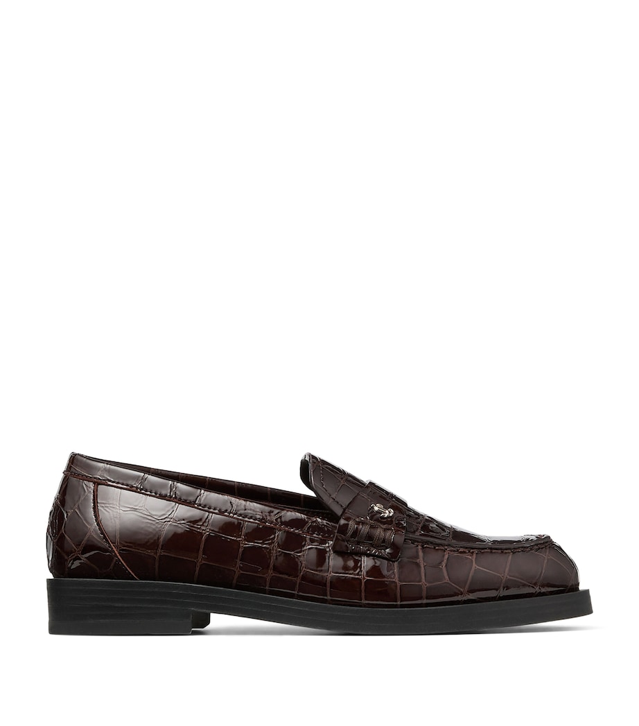 Ivy Croc-Embossed Leather Loafers SAMBUCO Image 1