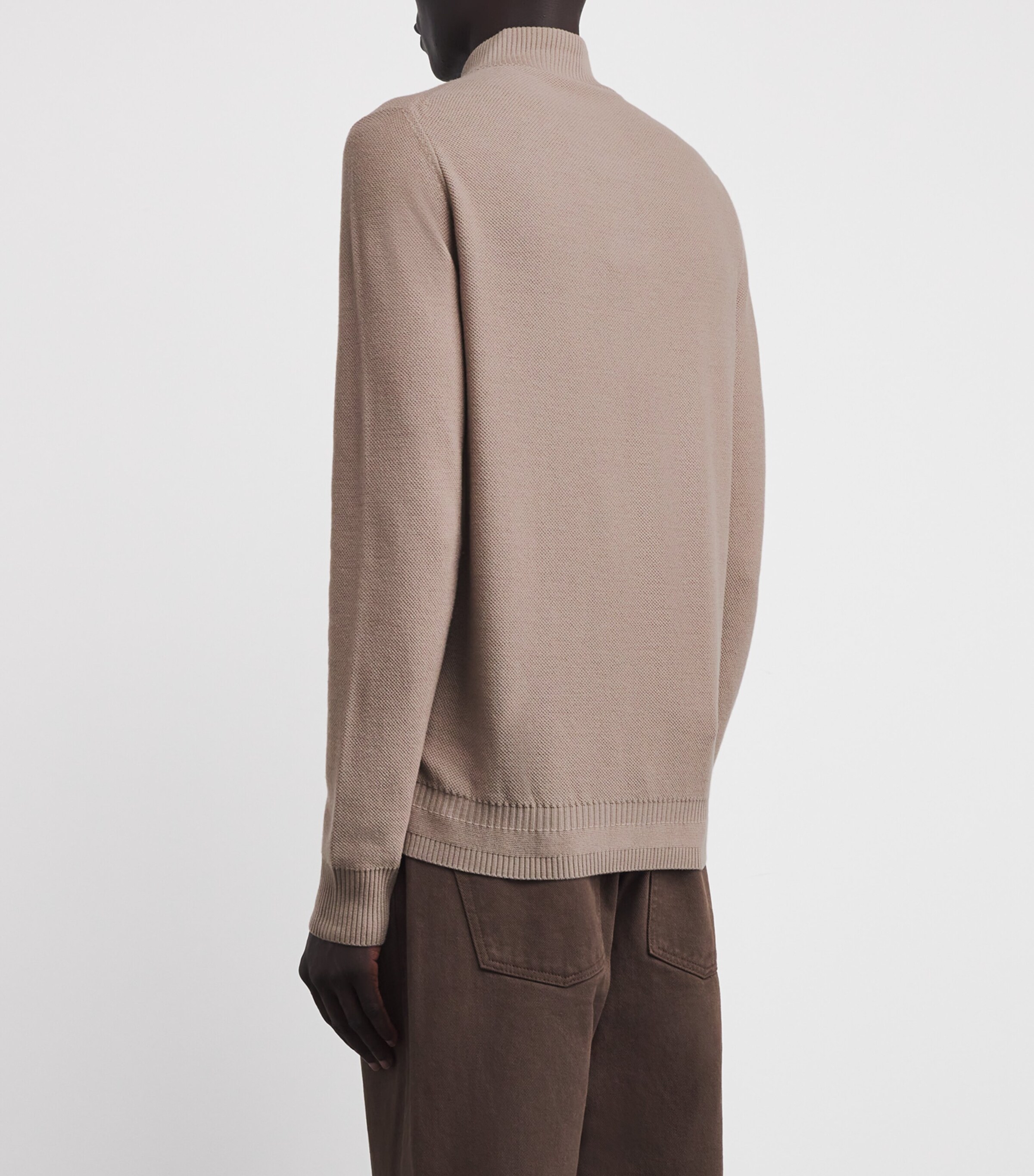 Colombo Mens Kid Wool Sweatshirt Brown Image 4