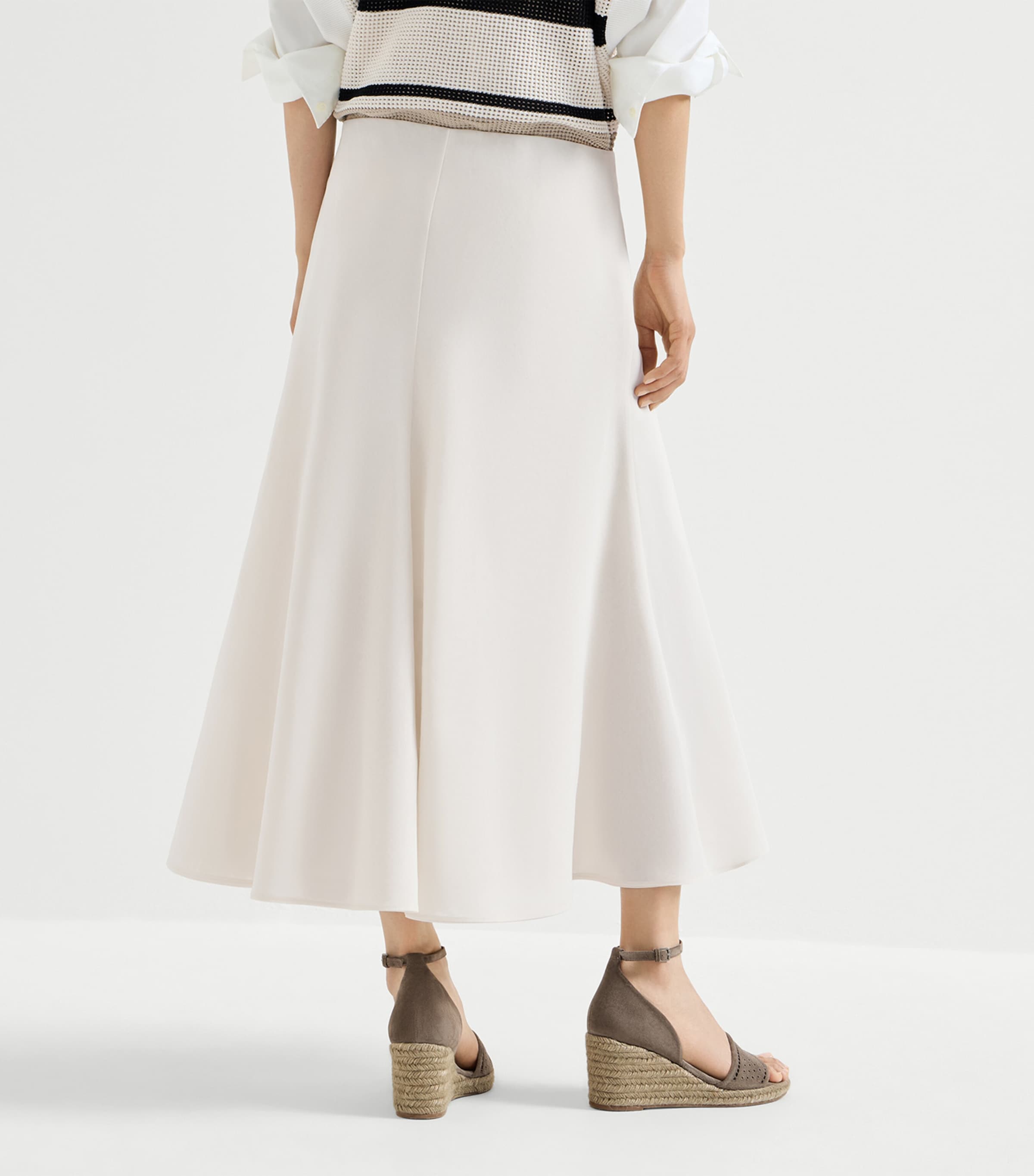 Brunello Cucinelli Womens Cotton Organza Midi Skirt Image 4