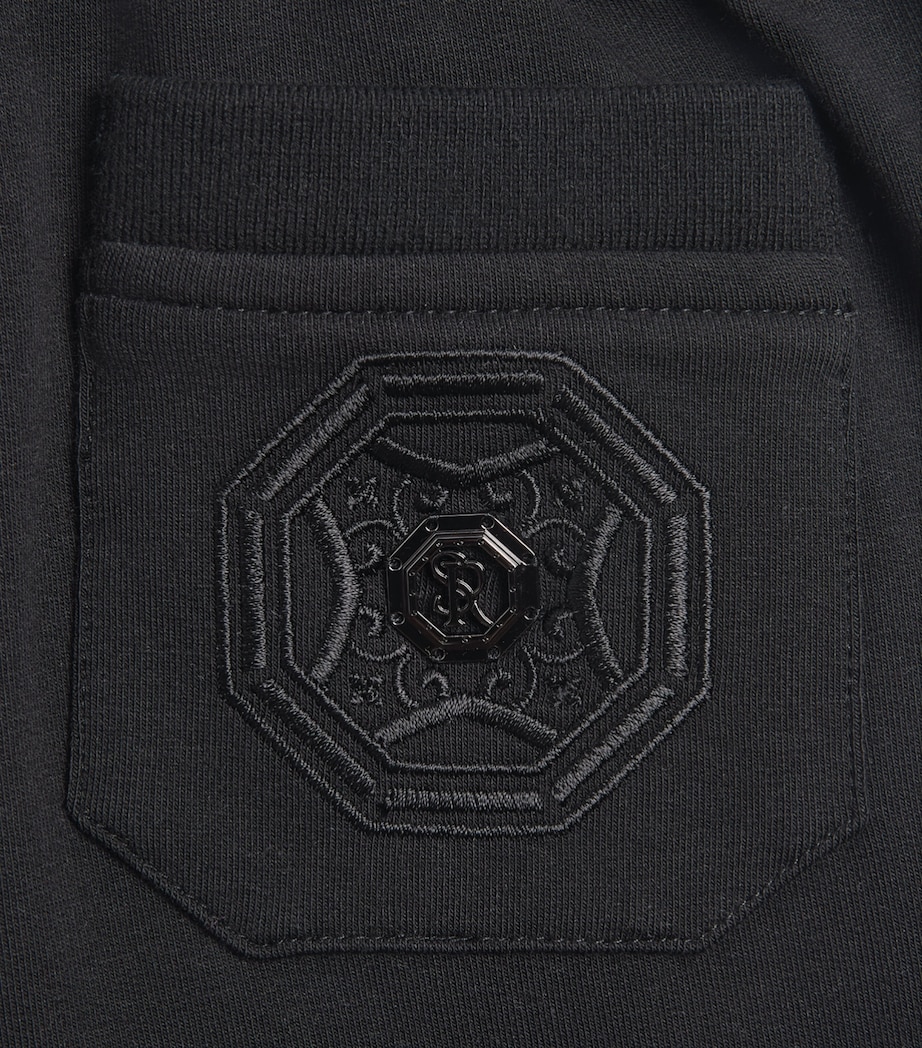 Stefano Ricci Kids Stretch-Cotton Sweatpants (4-16 Years) Blackc. Image 3