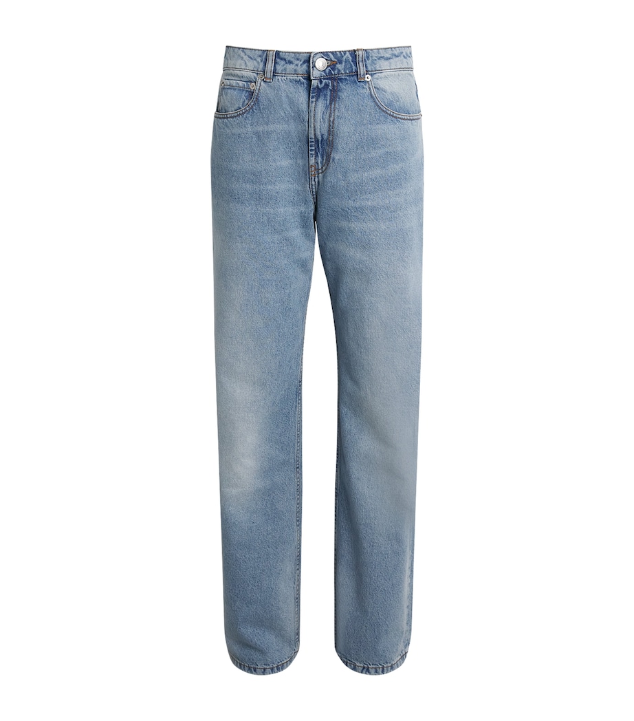 AMI Paris Womens Mid-Rise Straight Jeans Bleu Used Image 1