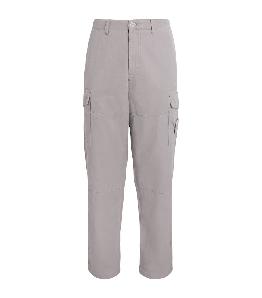 Stone Island Mens Cotton-Canvas All-Weather Ghost Trousers Image 1