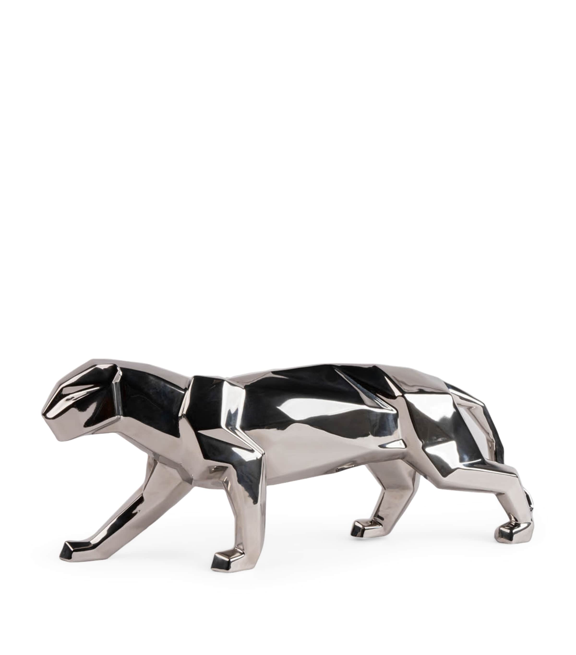 Porcelain Panther Figurine SILVER Image 3