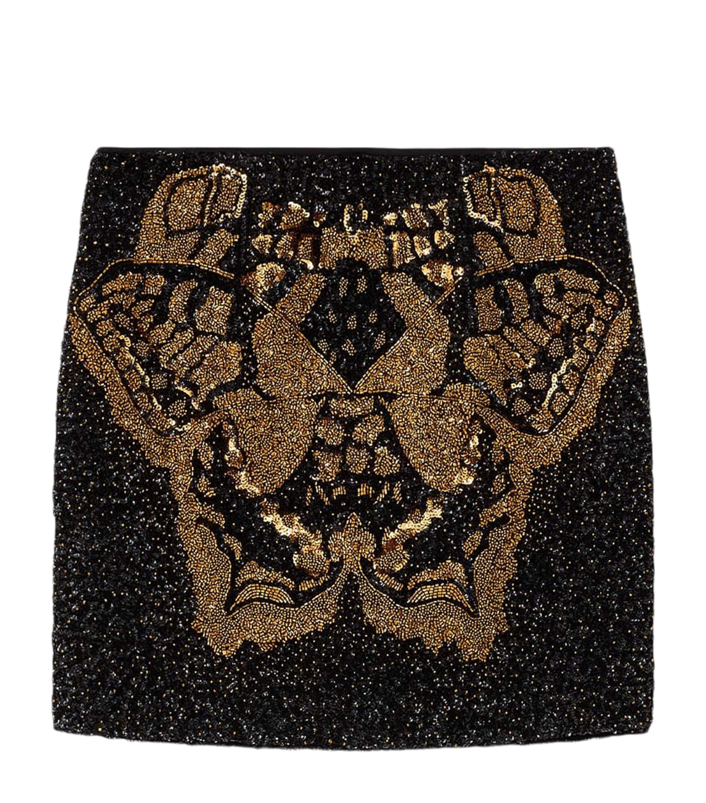 Embellished Jamilia Mini Skirt BLACK/GOLD Image 1