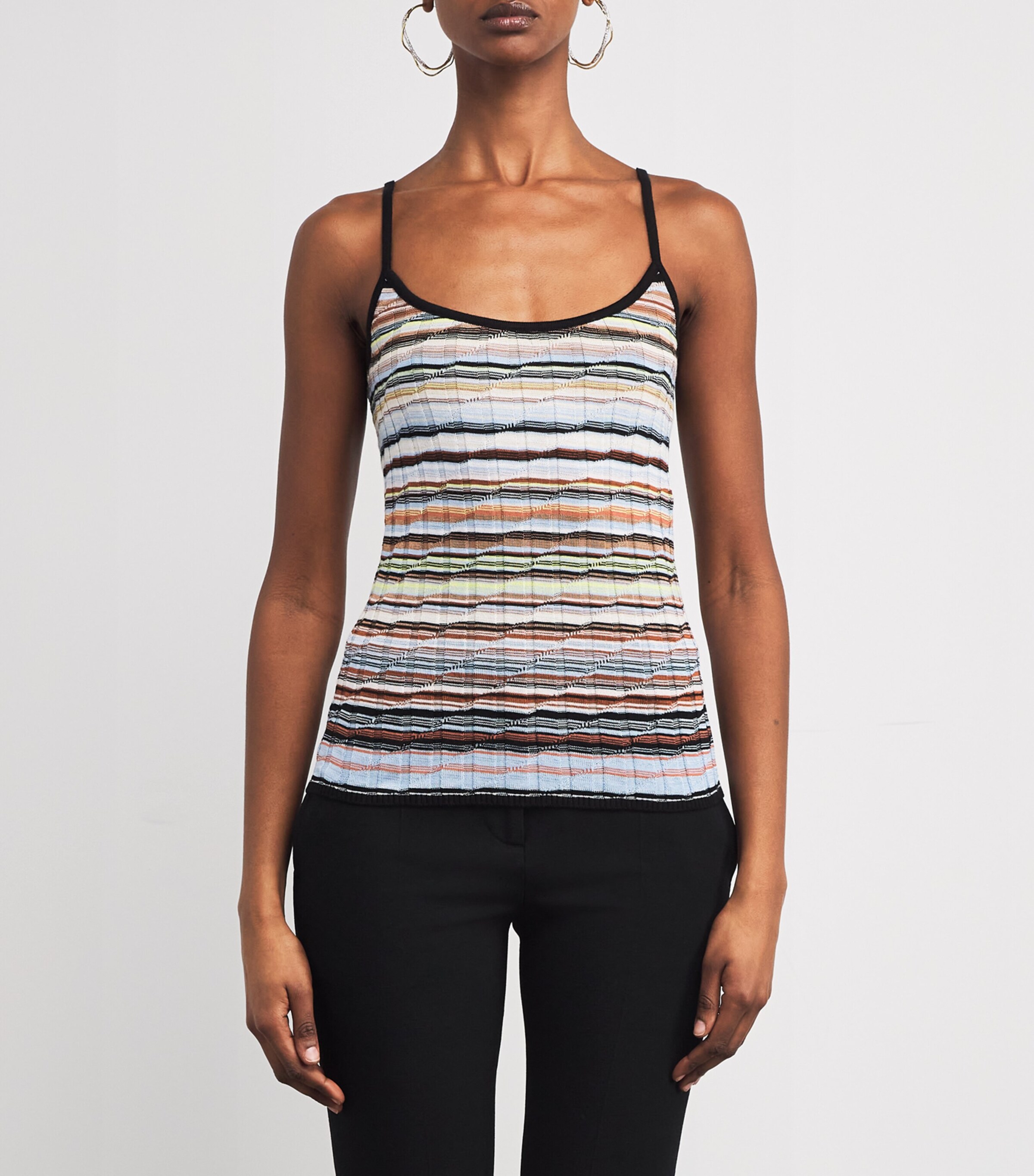 Missoni Womens Rib-Knit Stripe Tank Top Multicolor Image 3