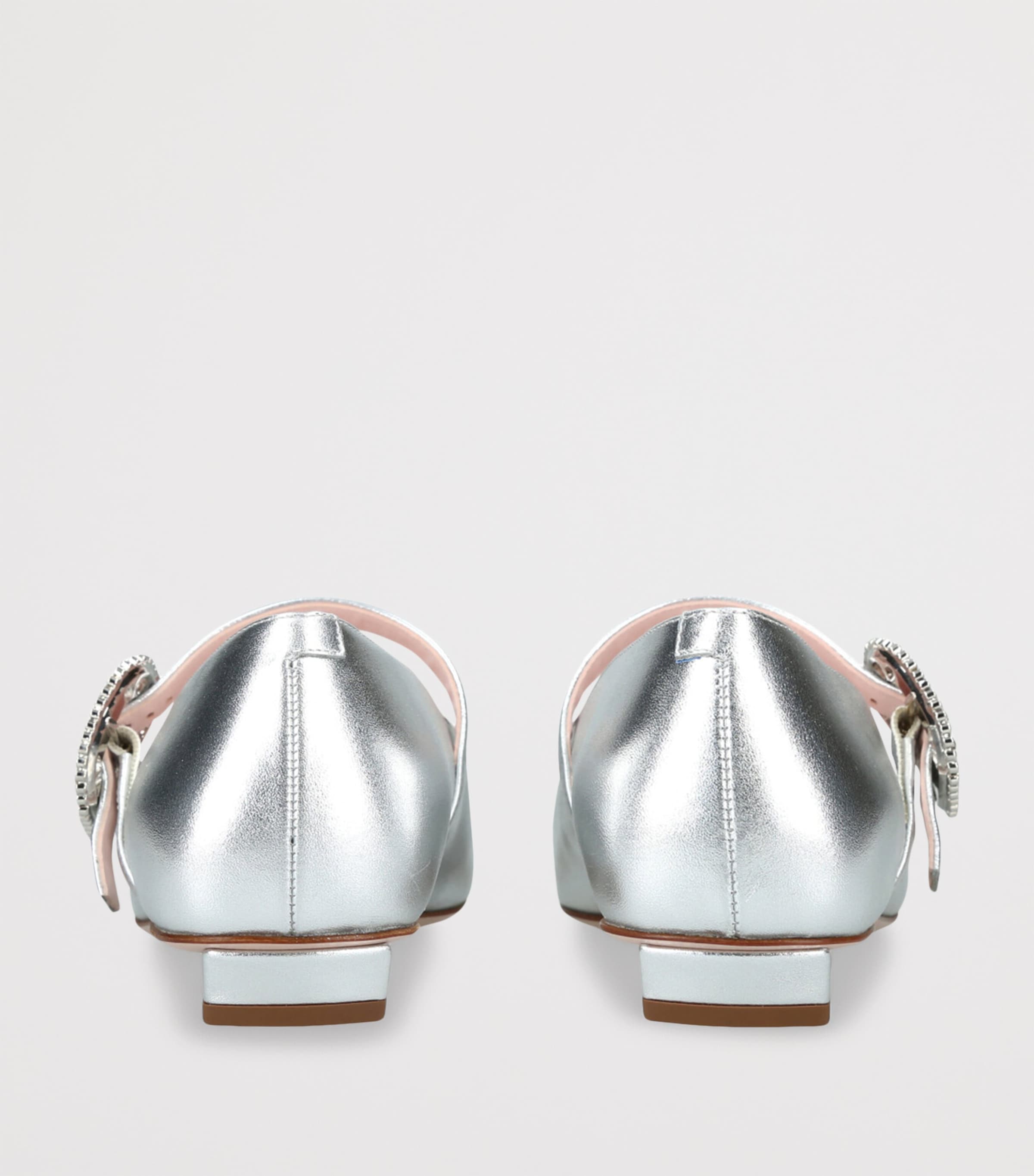 Leather Belle Vivier Mary Janes SILVER Image 2