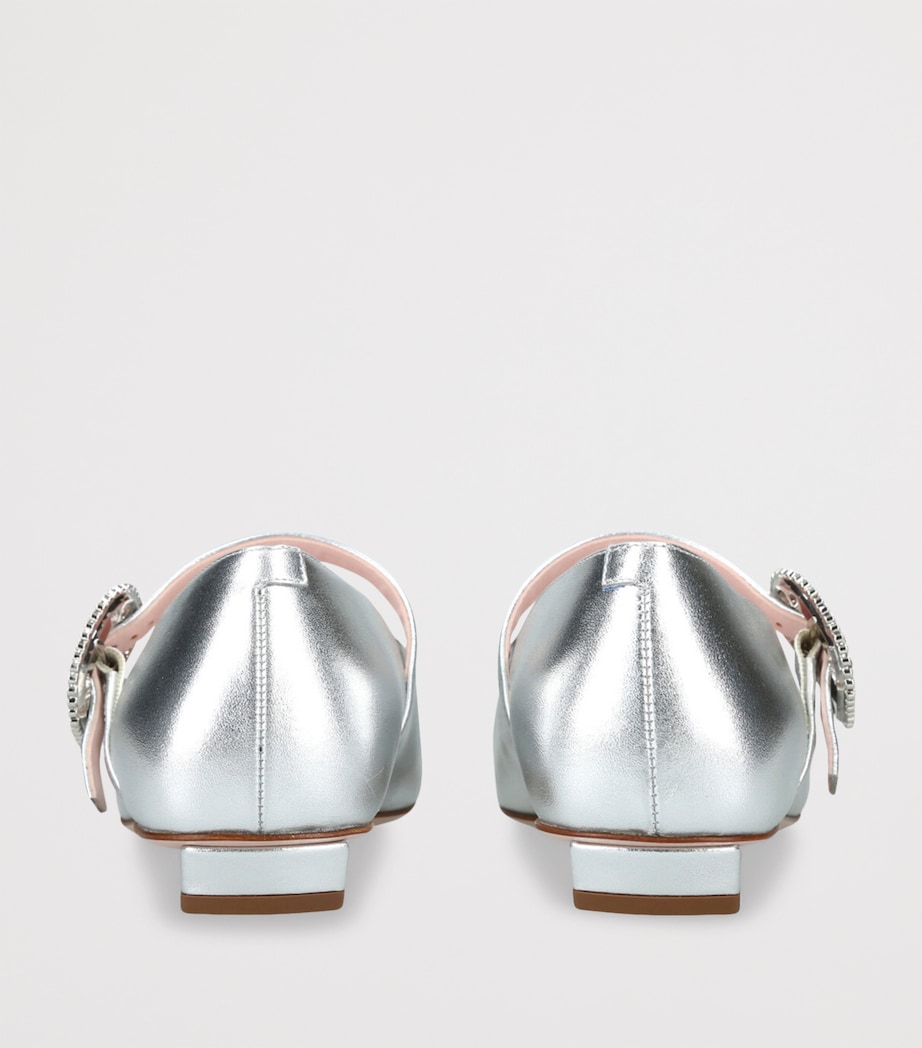 Leather Belle Vivier Mary Janes SILVER Image 2