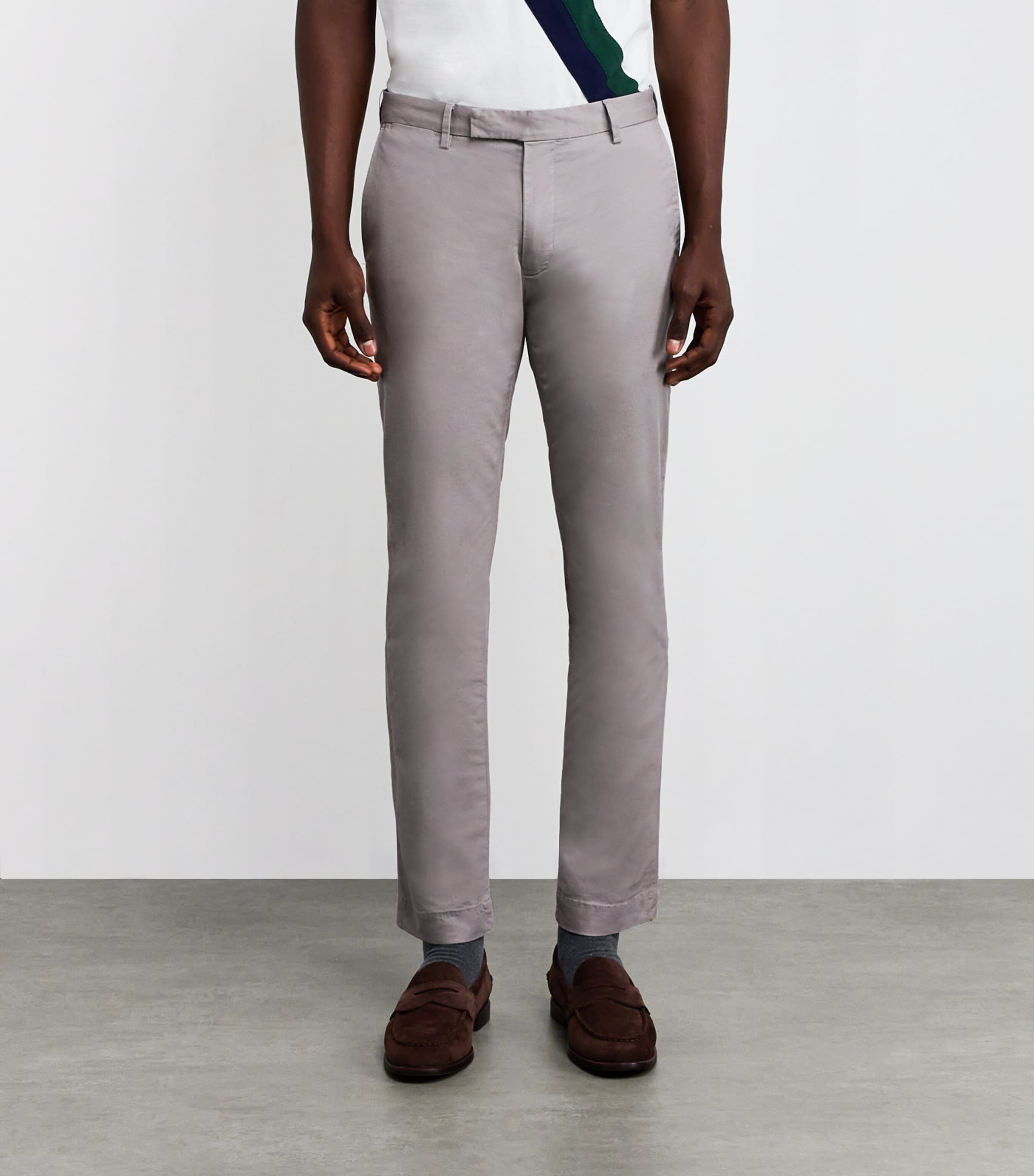 Polo Ralph Lauren Mens Stretch-Cotton Slim Chinos Grey Image 3