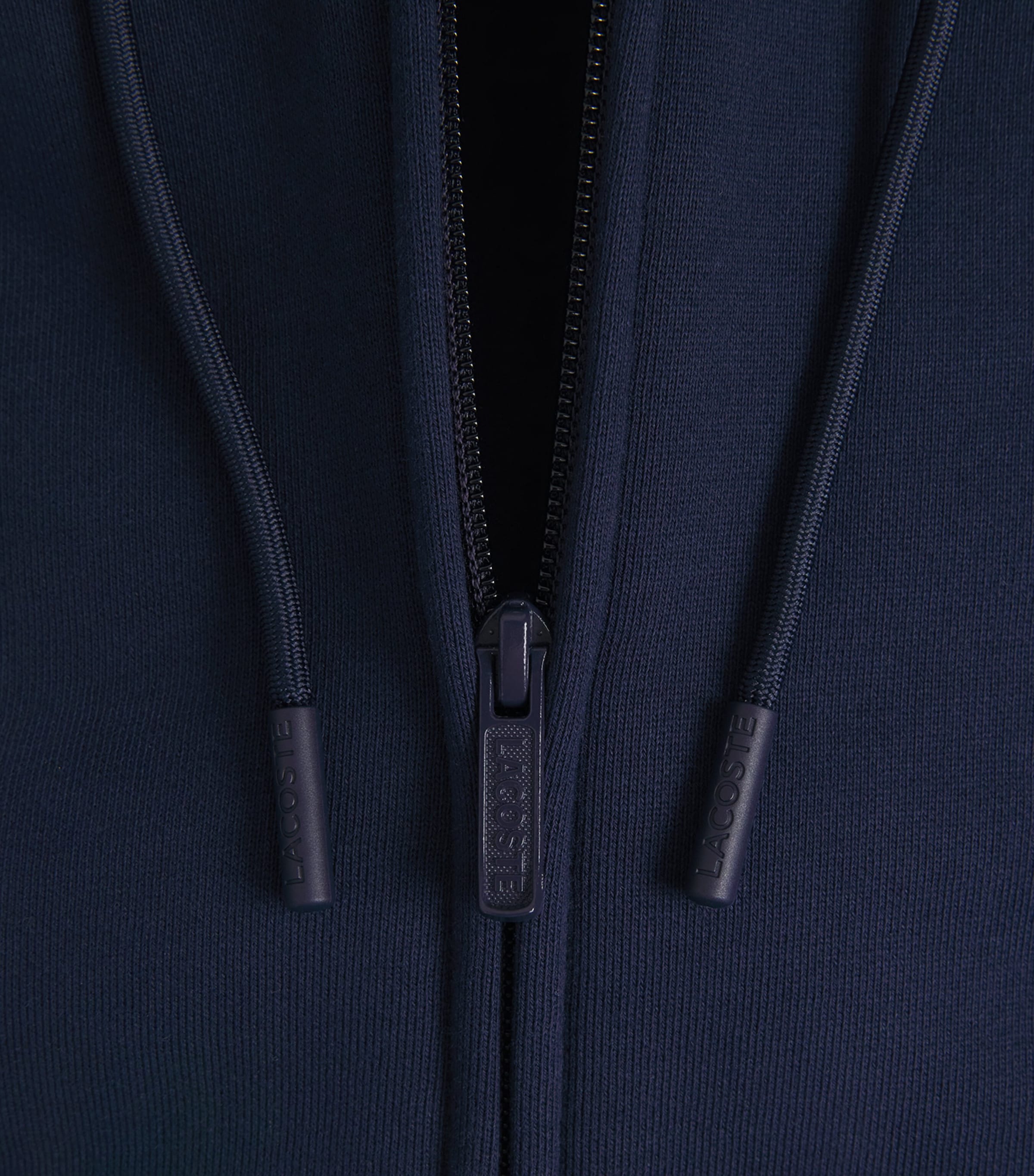Lacoste Mens Fleece Zip-Up Hoodie Navy Blue Image 6