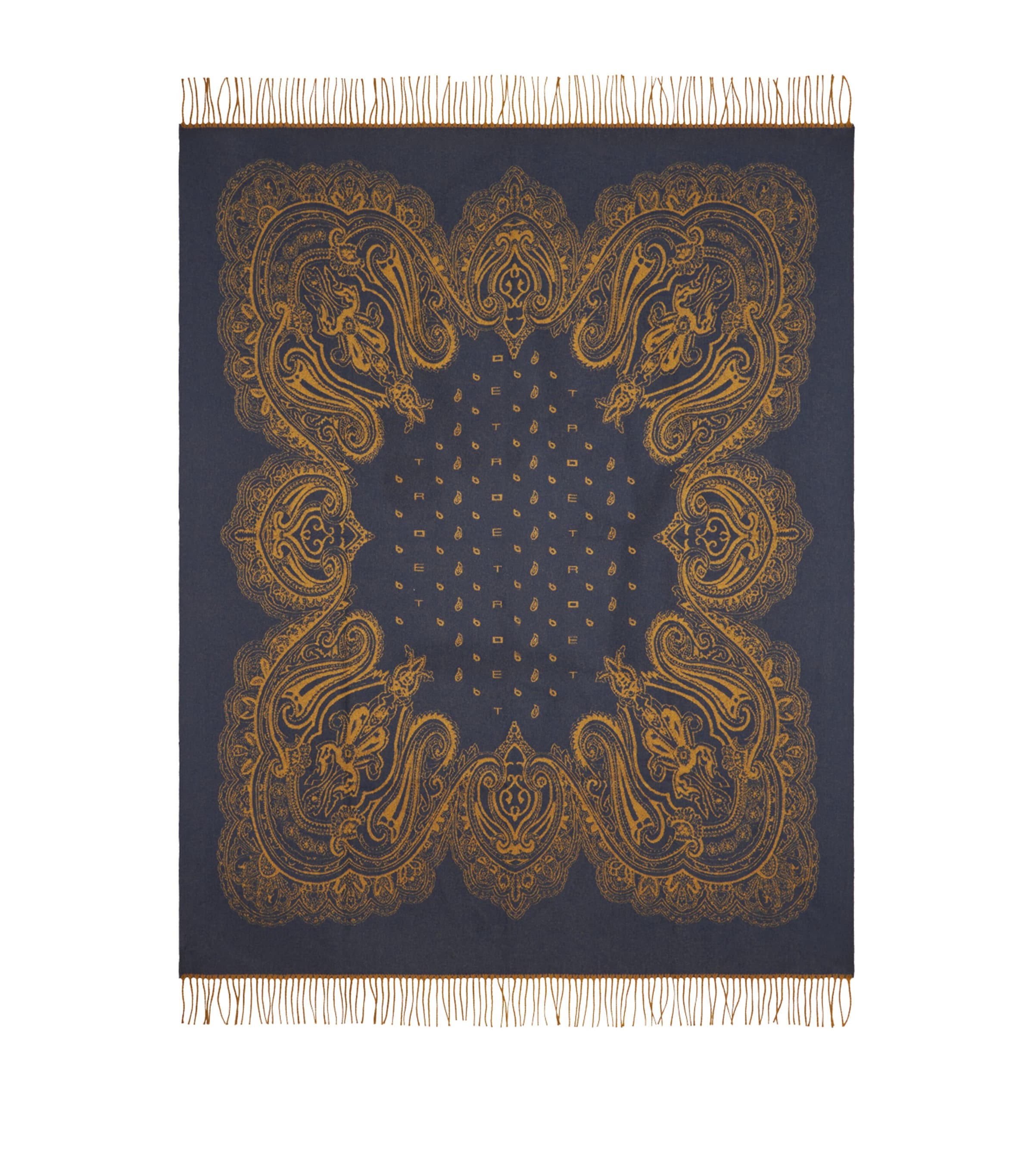 Etro Wool Yotei Throw In Blue