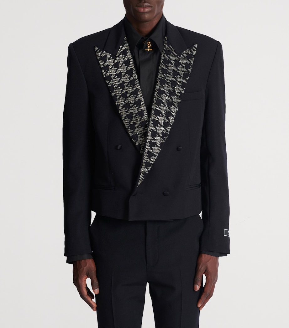 Embellished Double-Breasted Blazer EAW NOIR/CRISTAL Image 4