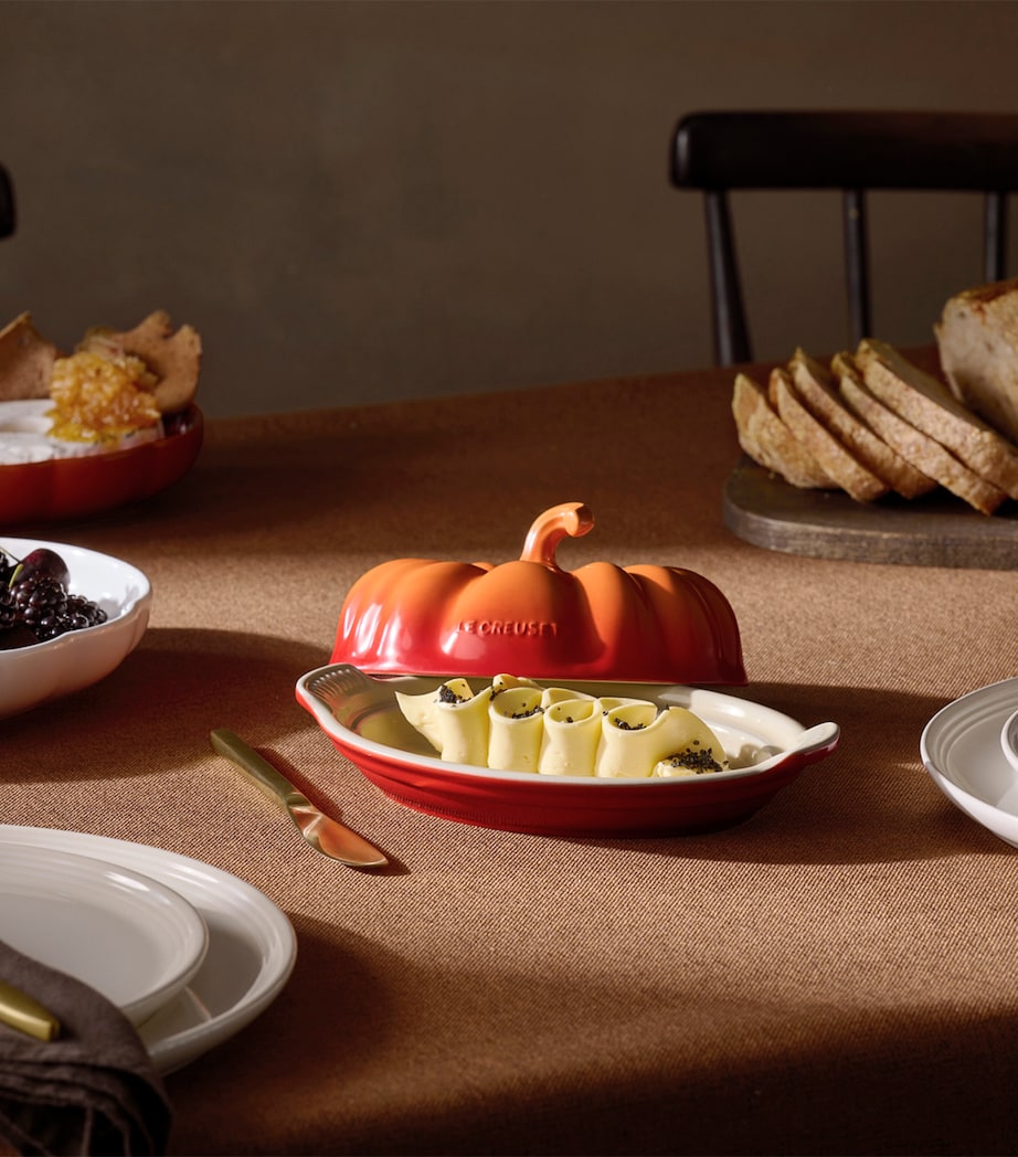Stoneware Pumpkin Butter Dish NO COLOUR Image 6