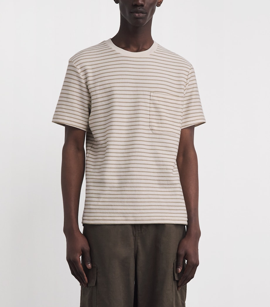 FRAME Mens Cotton Rib-Knit Stripe T-Shirt Nats Image 4