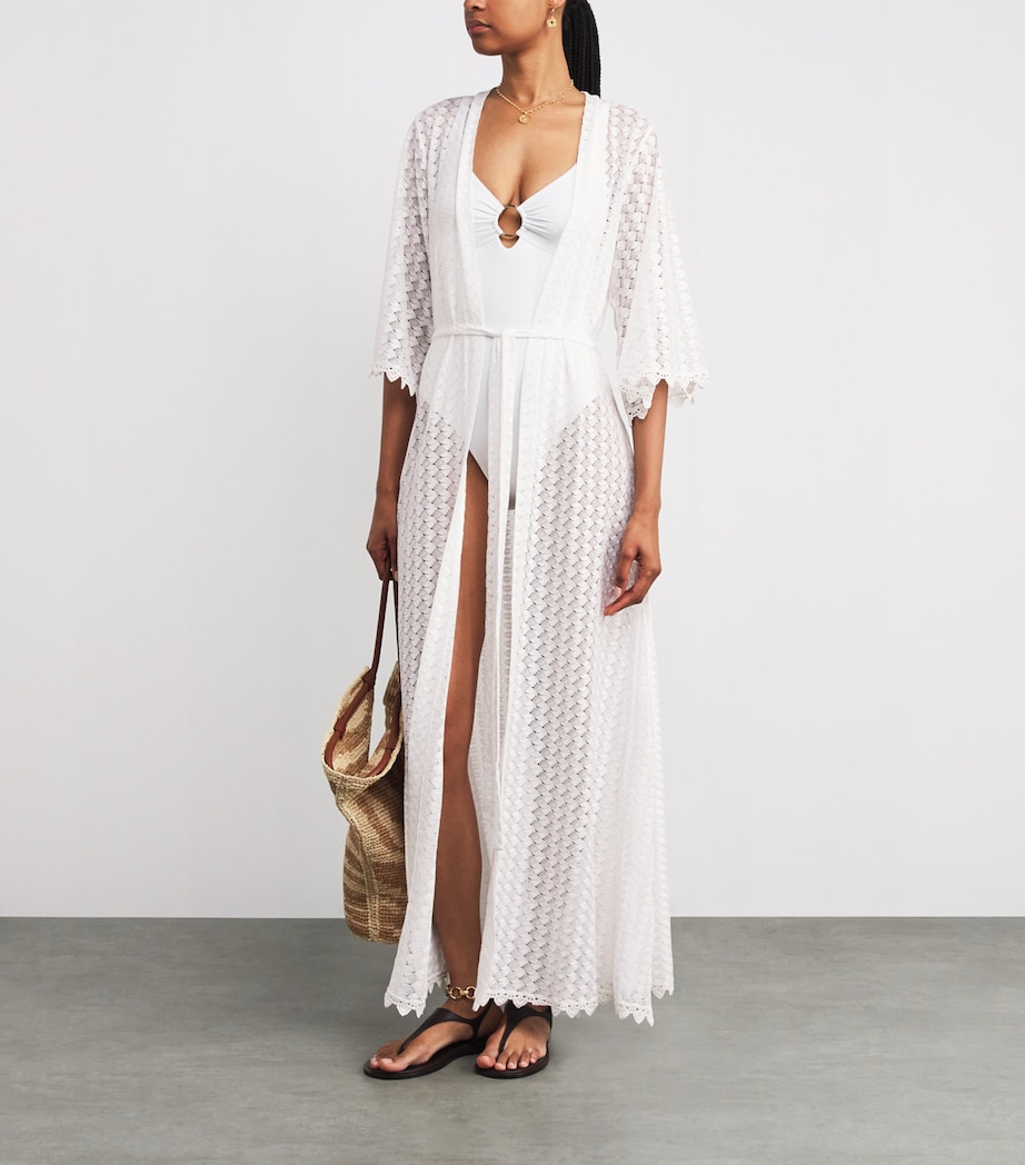 Knitted Tali Maxi Kaftan WHITE4 Image 2