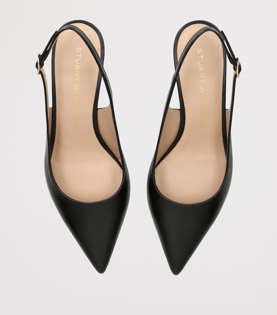 Leather Stuart Sculpt Slingback Pumps 50 BLACK Image 6