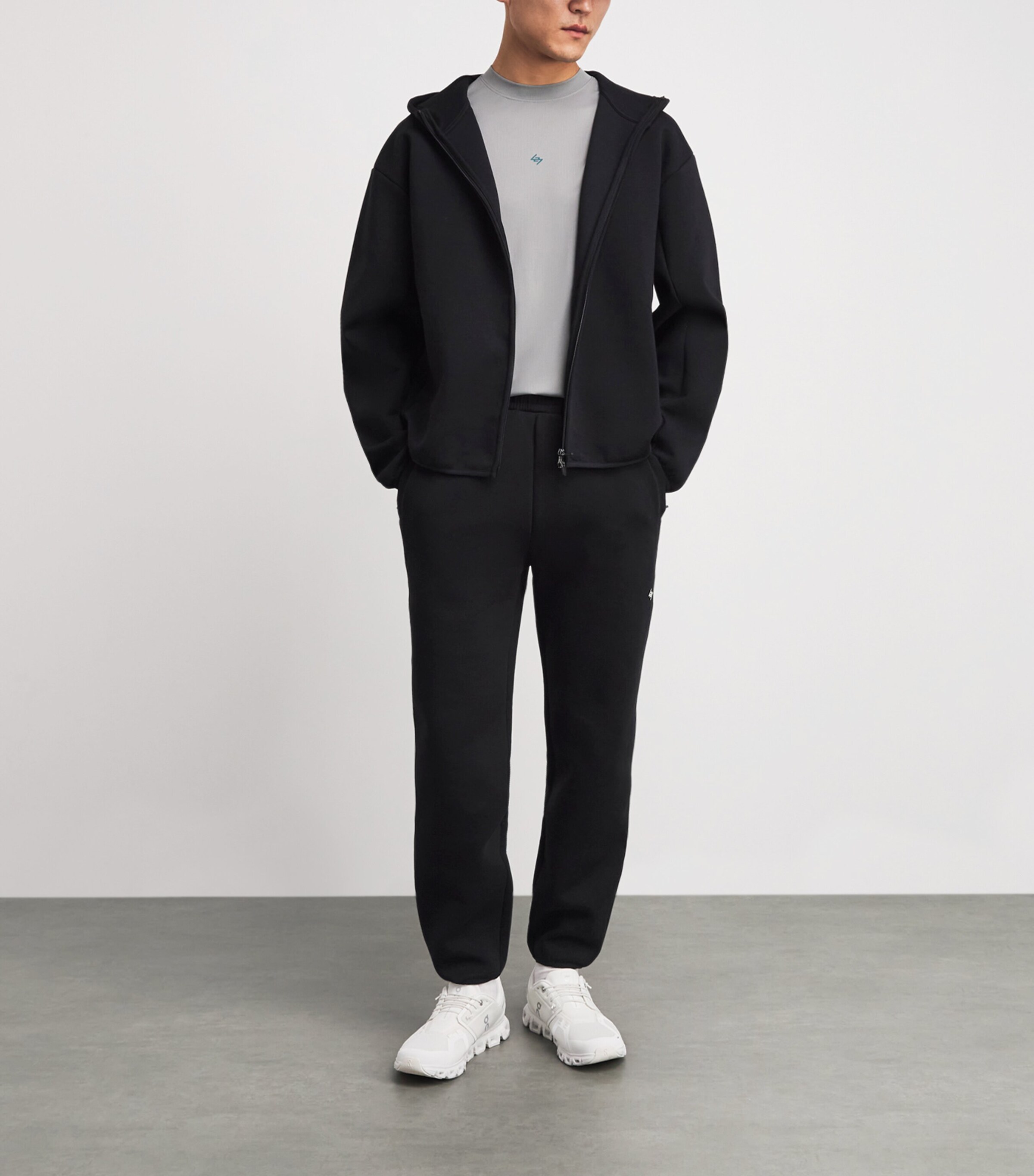Represent 247 Mens 247 Numbers Zip-Up Hoodie Jet Black Image 2